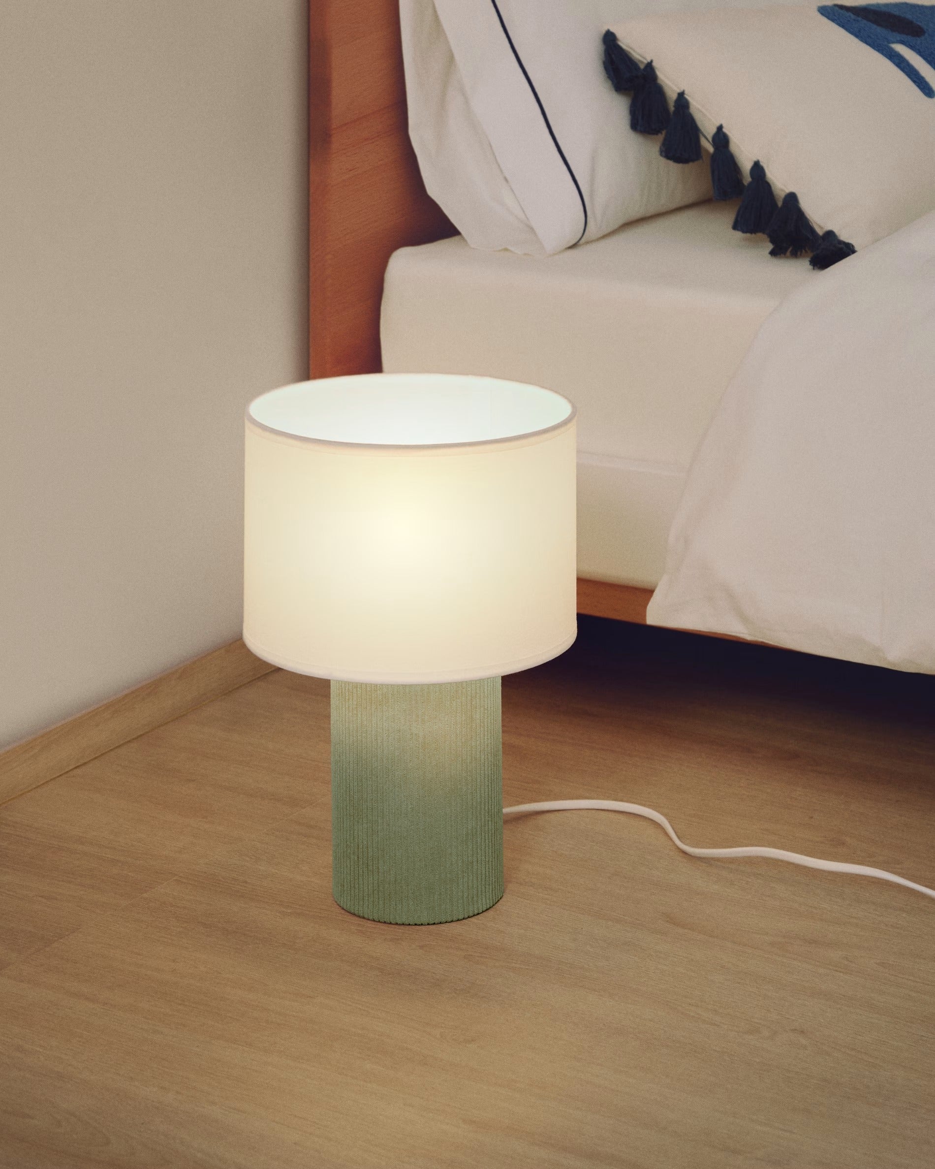 BIANELLA turquoise table lamp with white