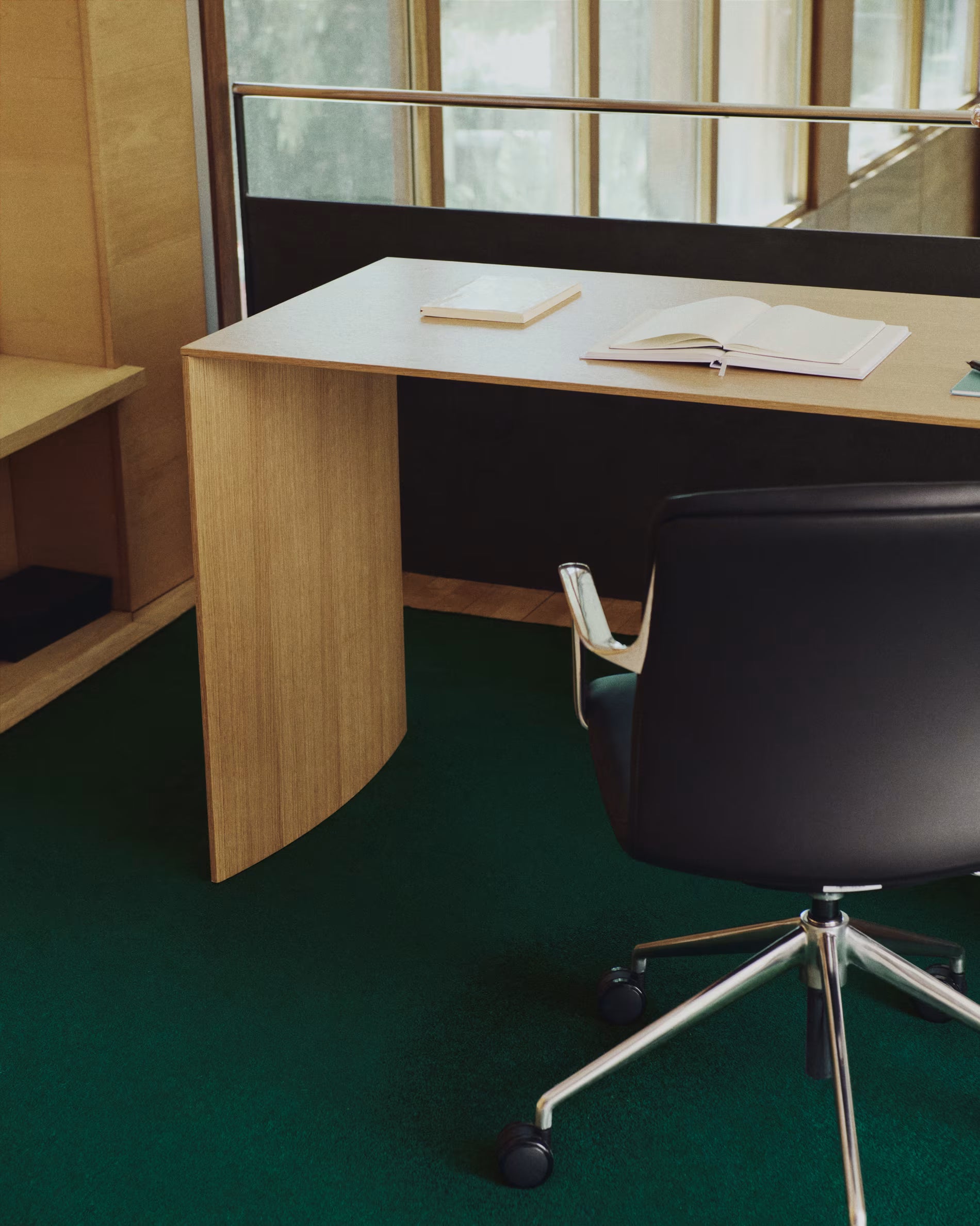 NERLAN office chair black eco-leather with silver base
