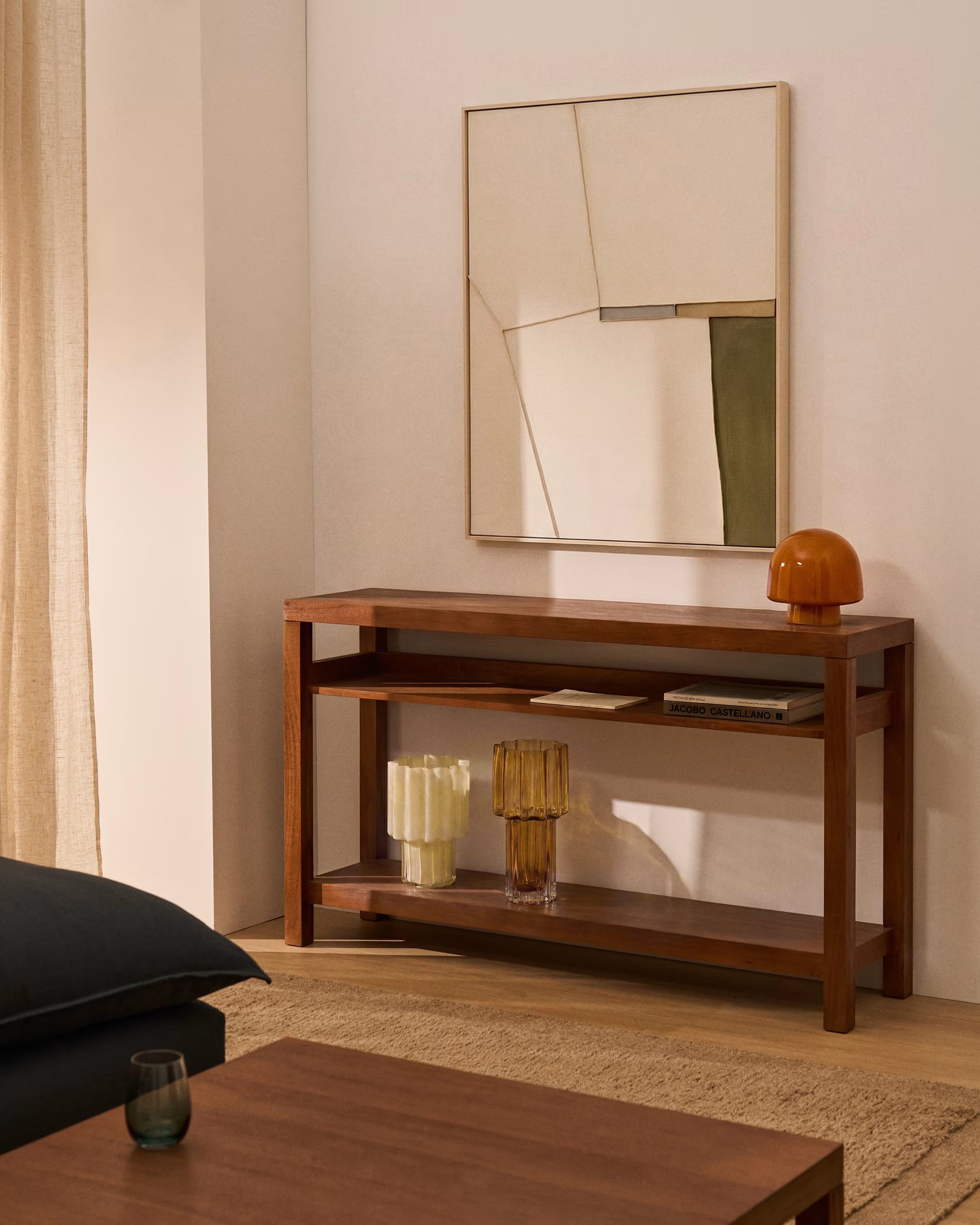 NORANI lite console in acacia wood and veneer