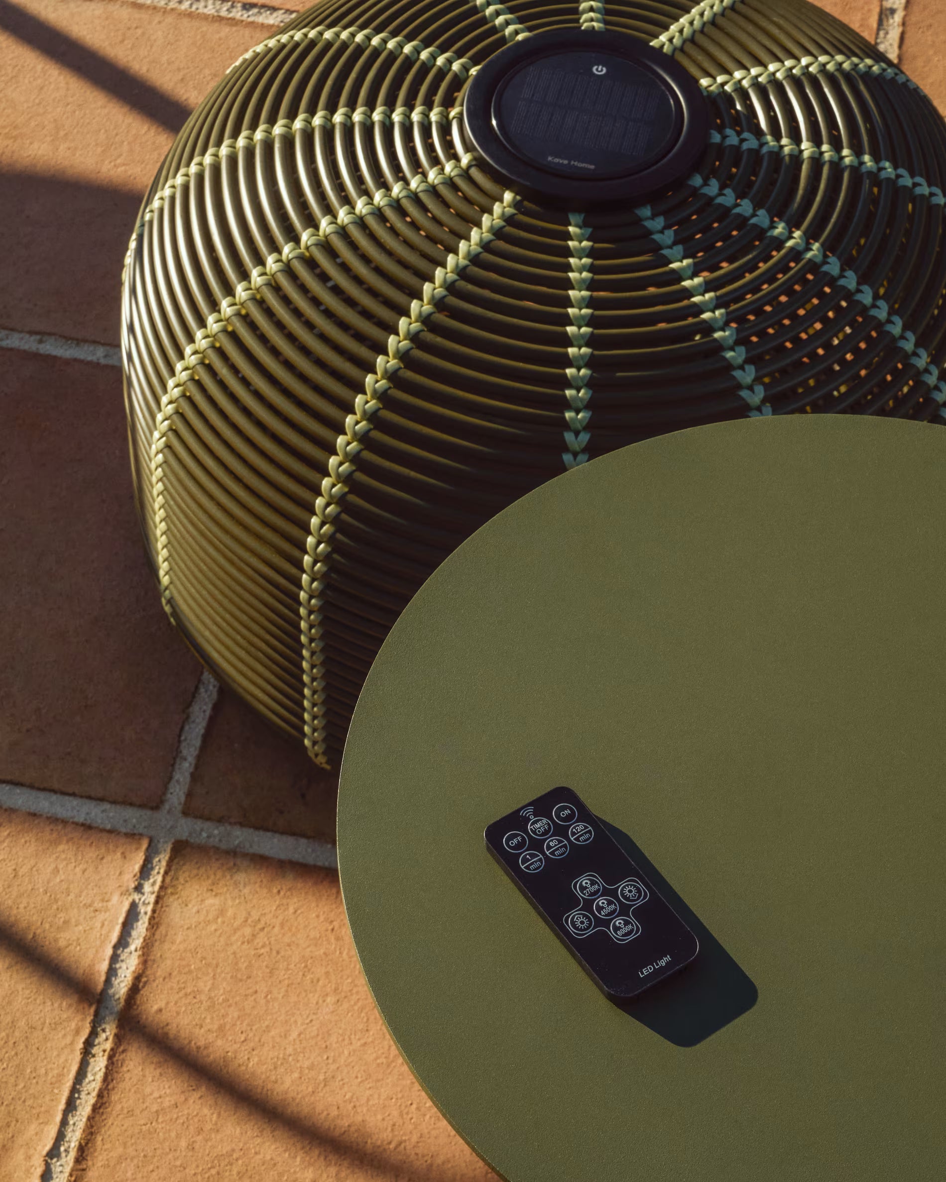 GAROINA Green Synthetic Rattan Solar Garden Lamp