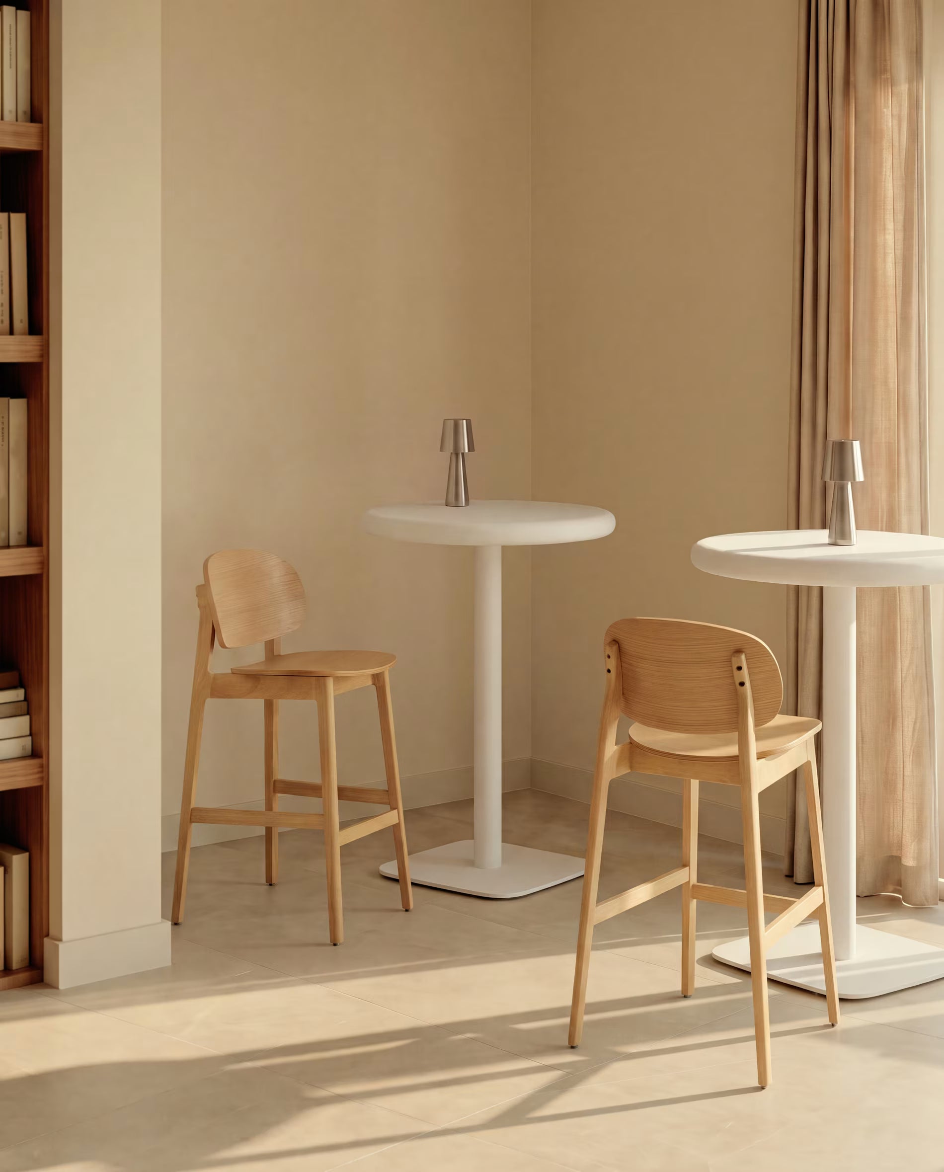 LUDARA Bar Stool with Oak Veneer