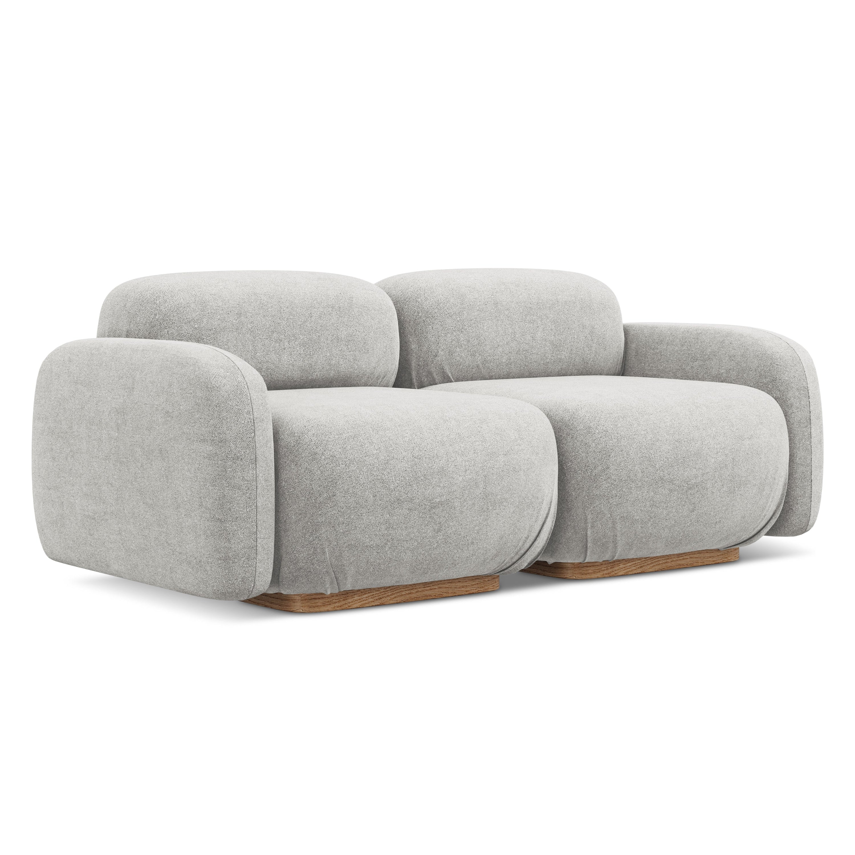 AILANI Silver Boucle 3-Seater Modular Sofa