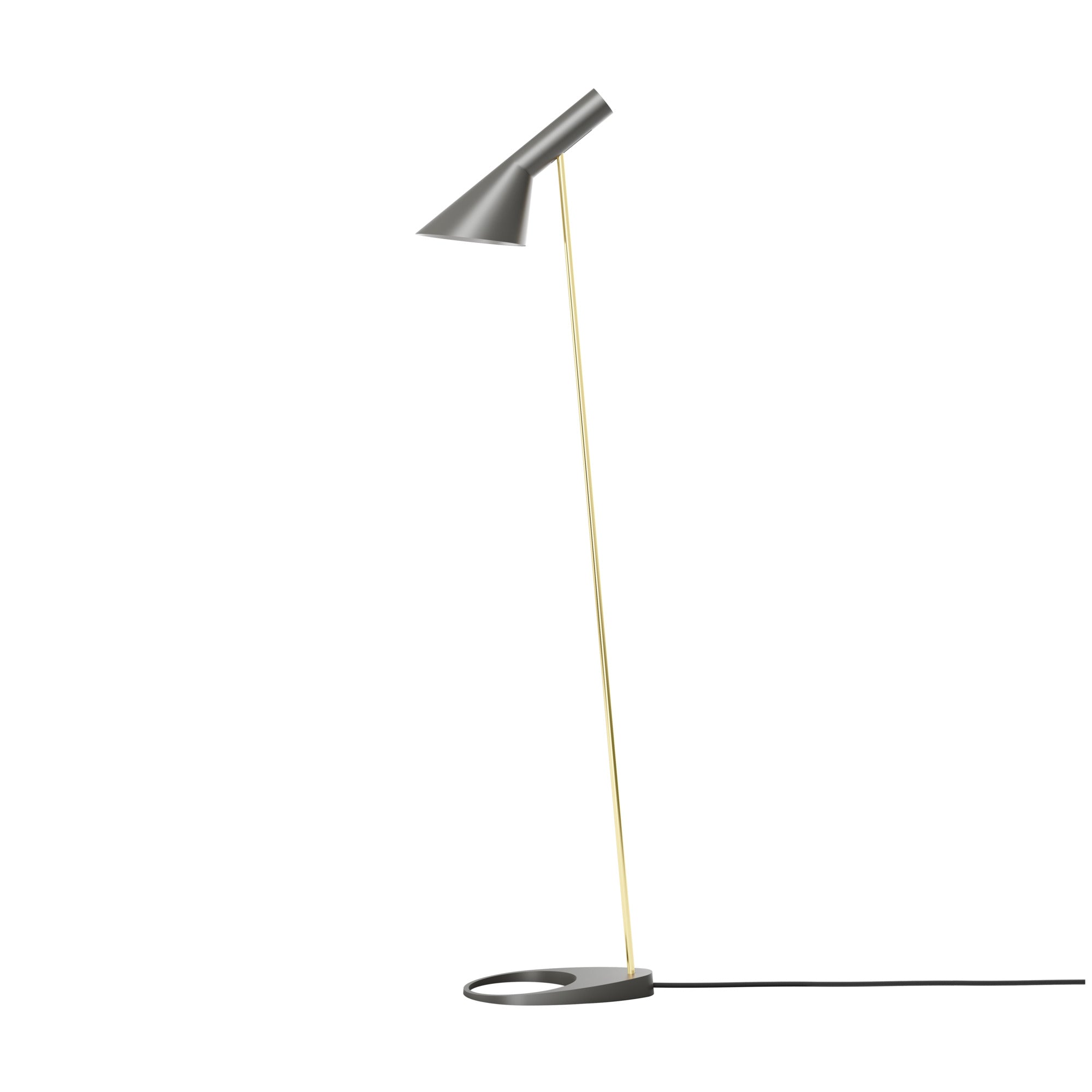 Lampa podłogowa AJ ciepły szary z mosiężnym