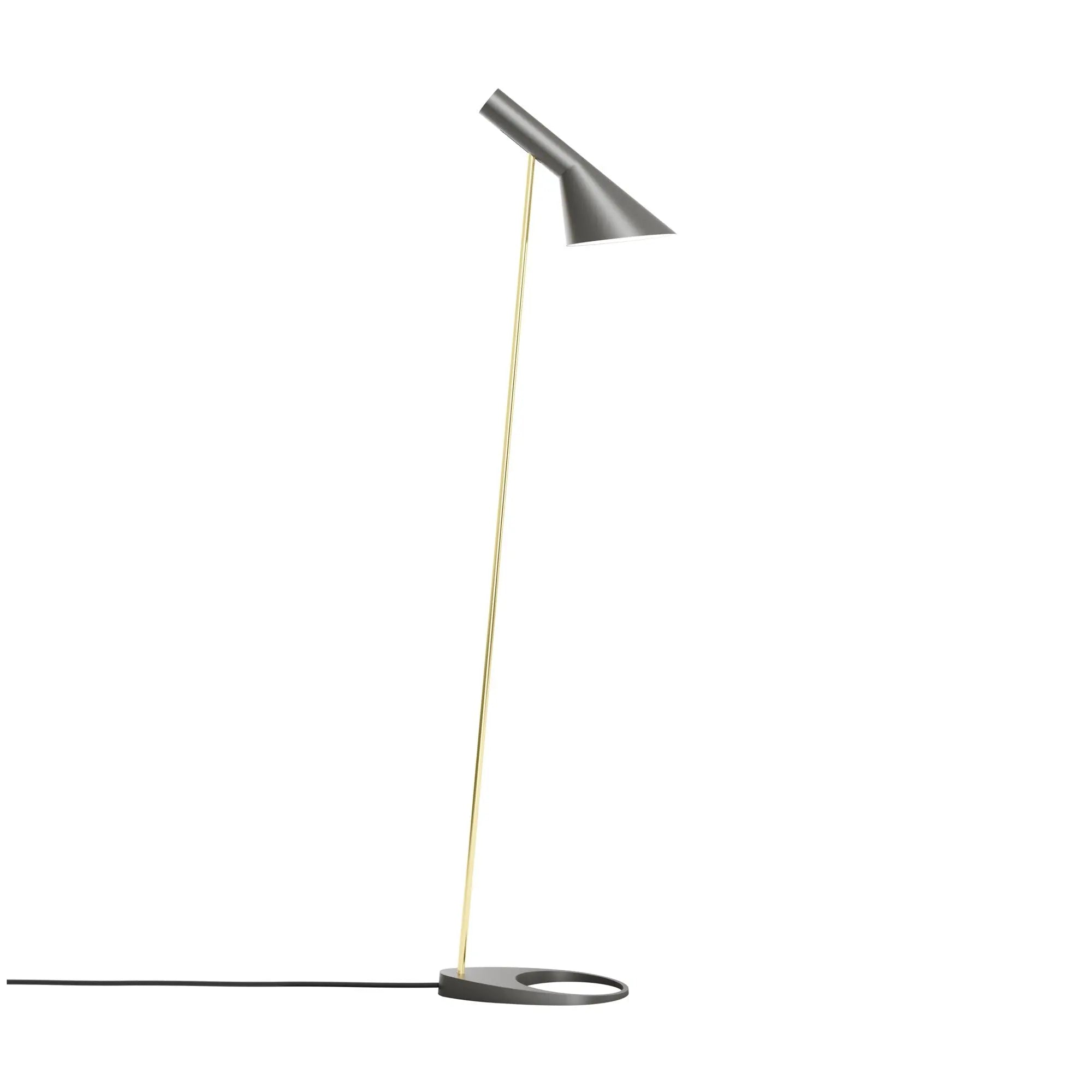 Lampa podłogowa AJ ciepły szary z mosiężnym – Louis Poulsen