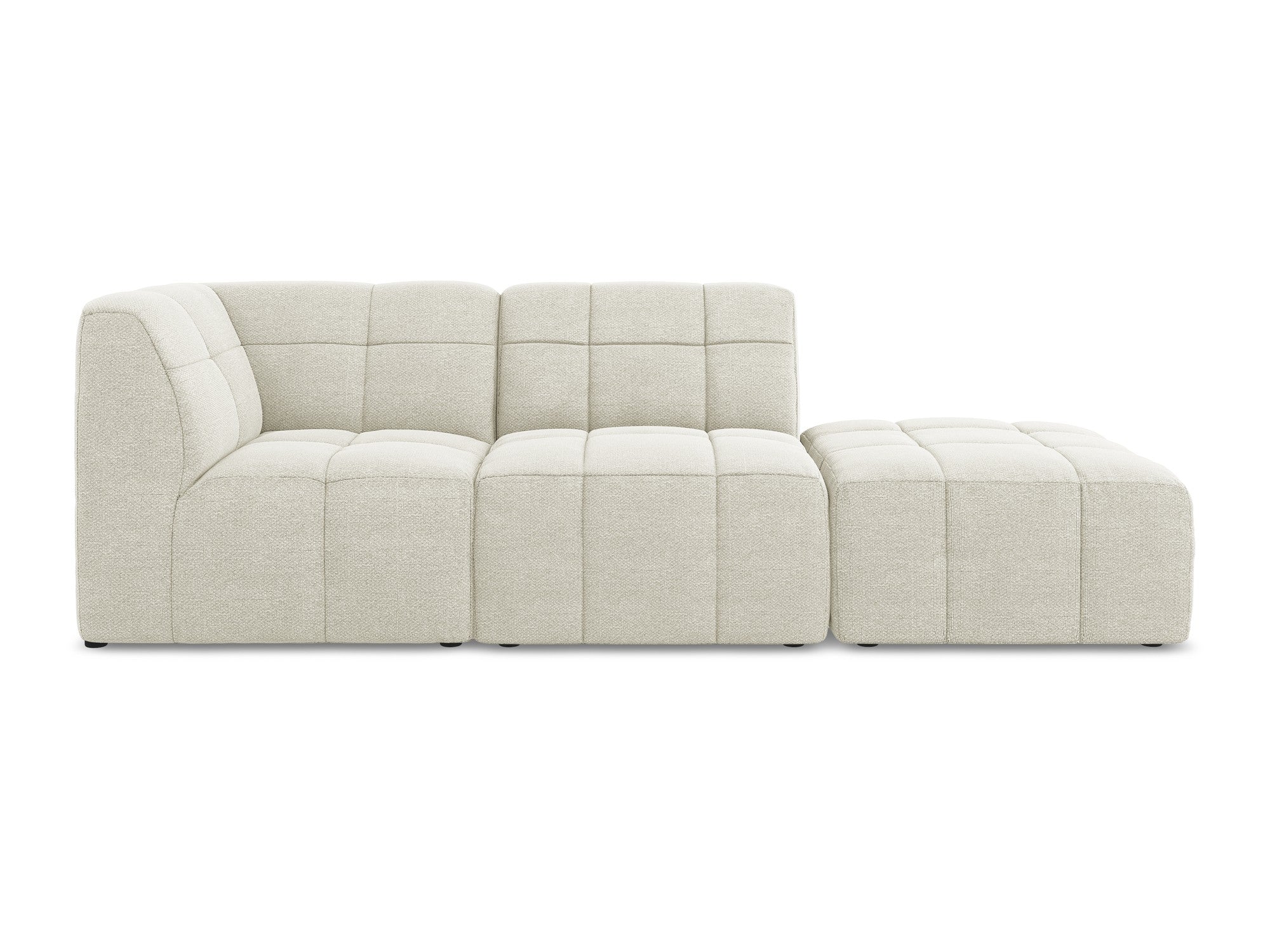 Left-facing open modular 3-seater sofa ALOHA sand boucle
