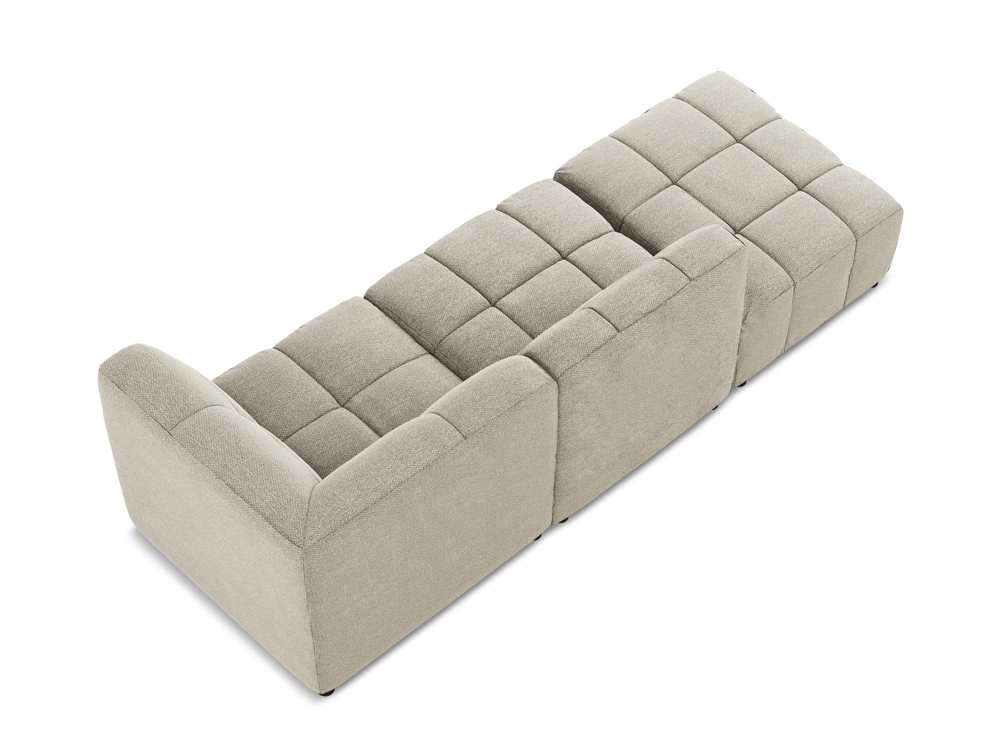 Right-facing open modular 3-seater sofa ALOHA taupe boucle