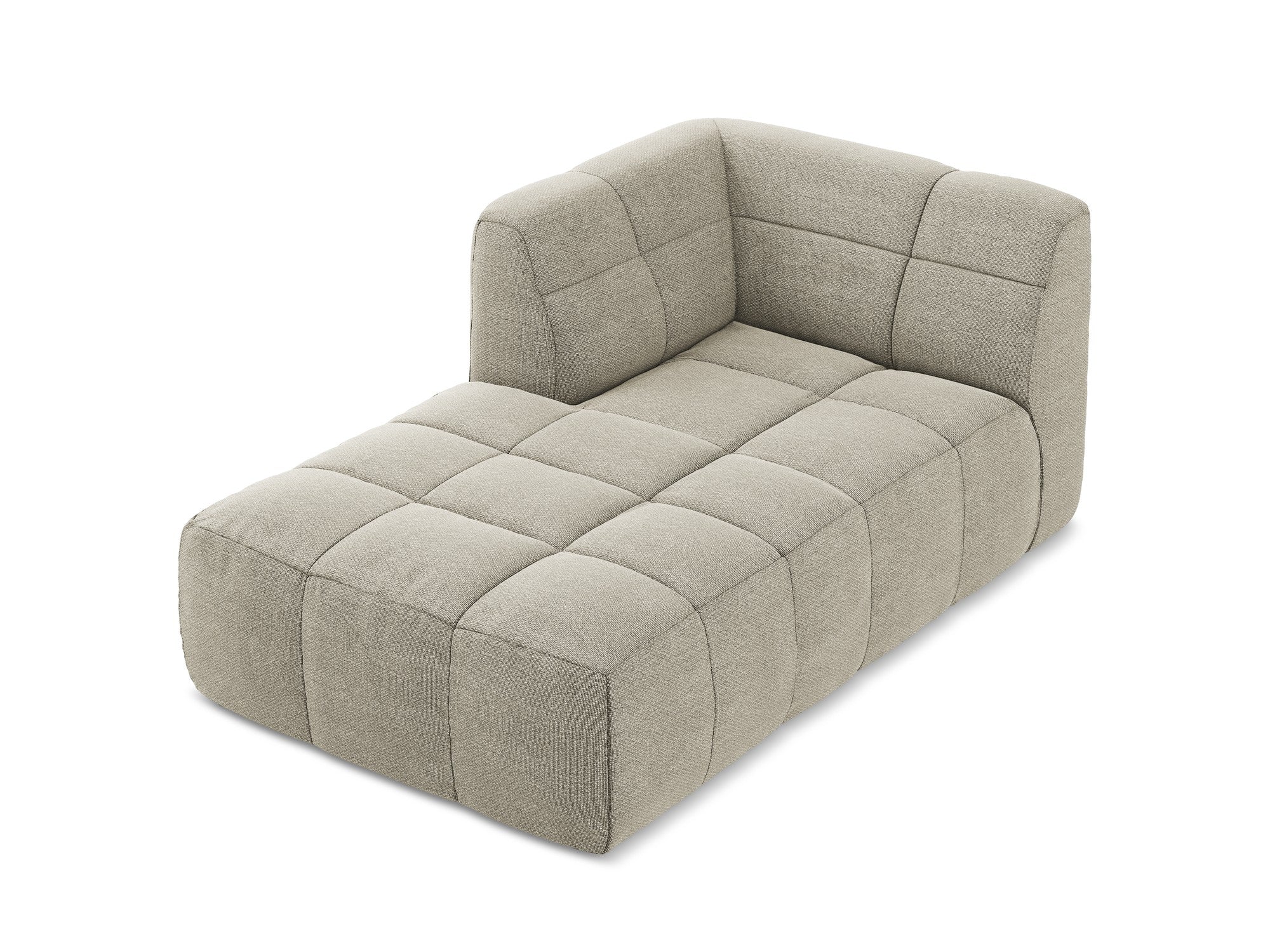 Left-facing ALOHA taupe boucle chaise longue