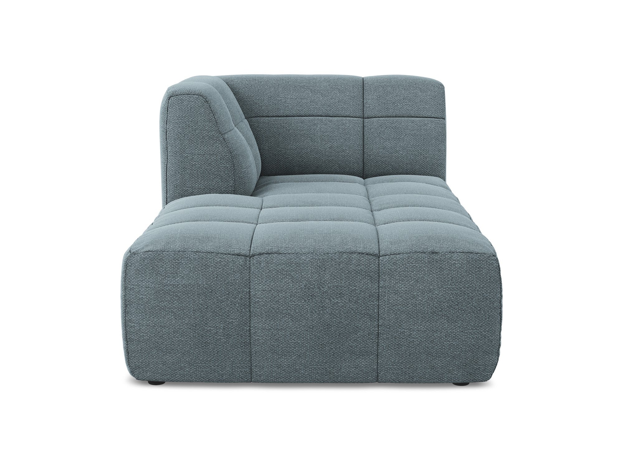 Left-facing ALOHA denim blue boucle chaise longue