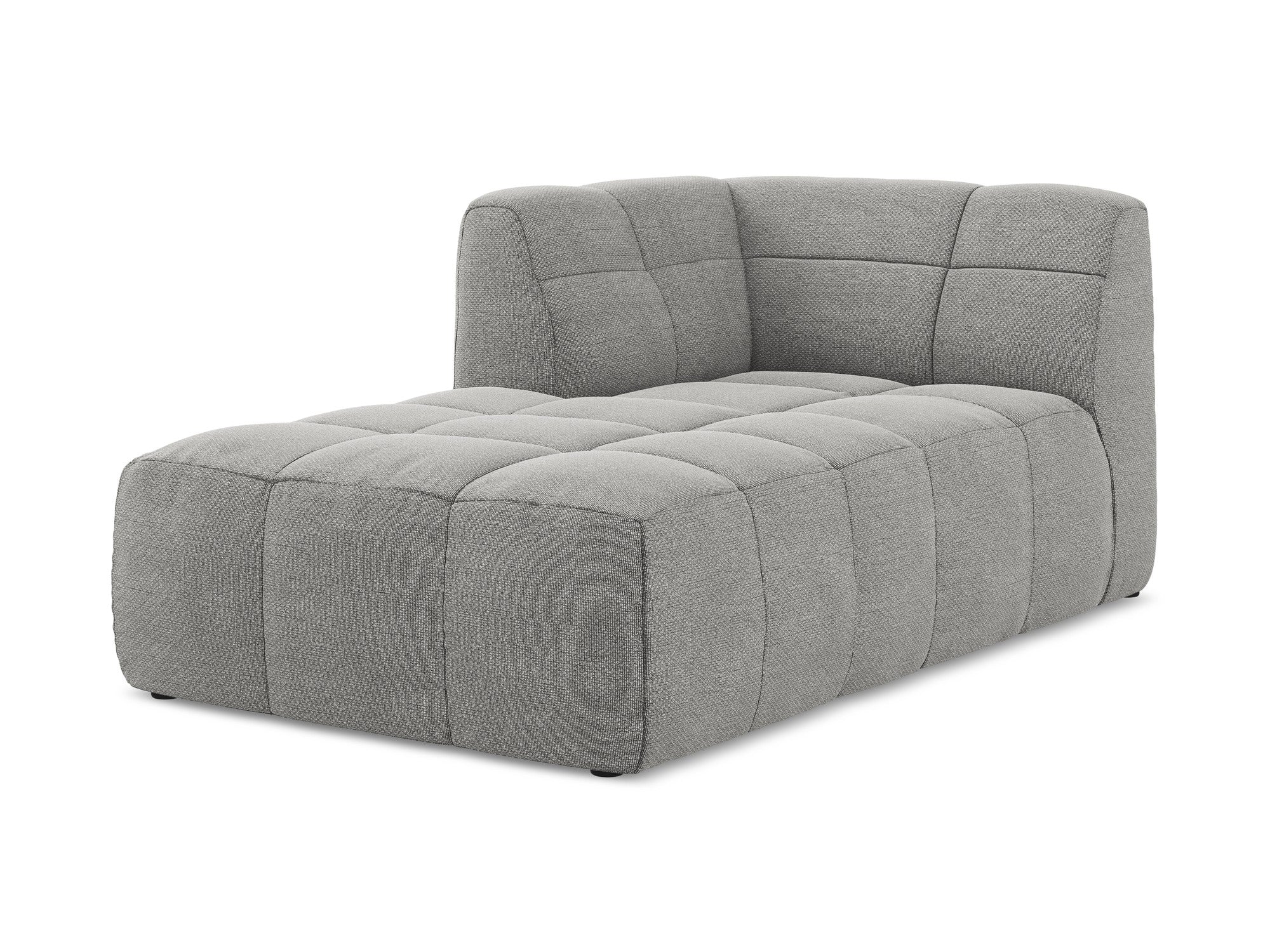 Left-facing ALOHA light gray boucle chaise longue