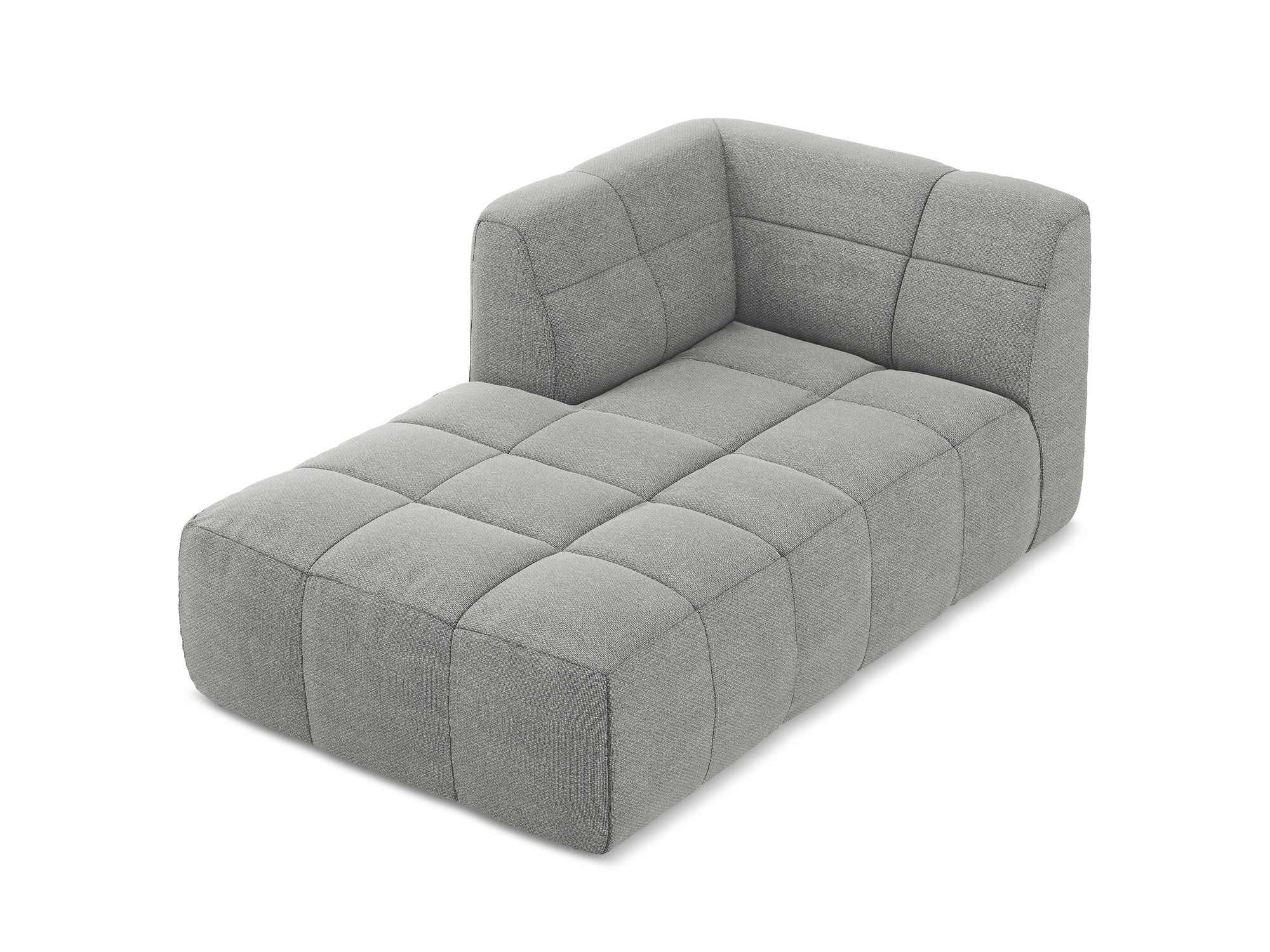 Left-facing ALOHA light gray boucle chaise longue