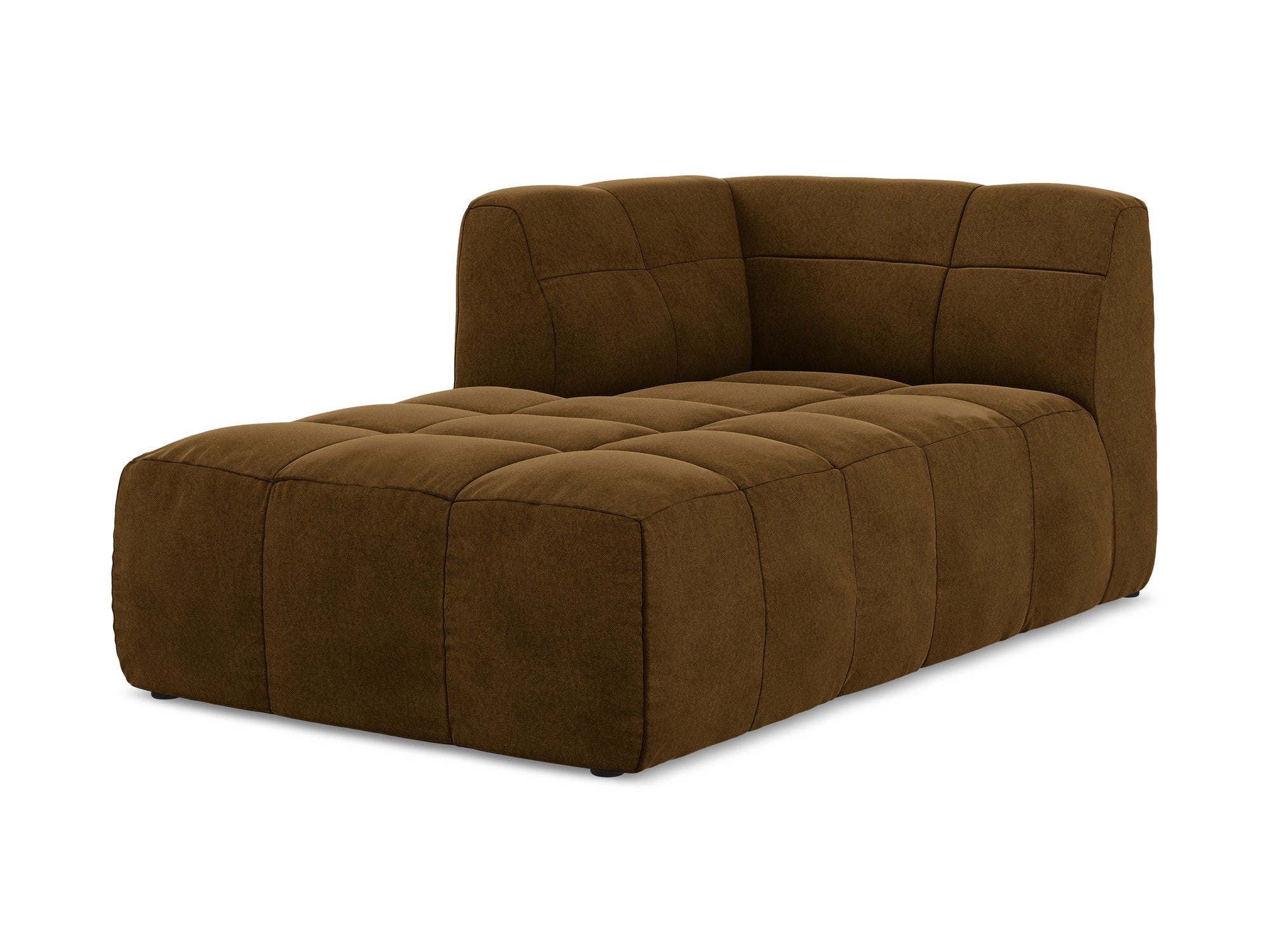 Left-facing velvet chaise lounge ALOHA mustard