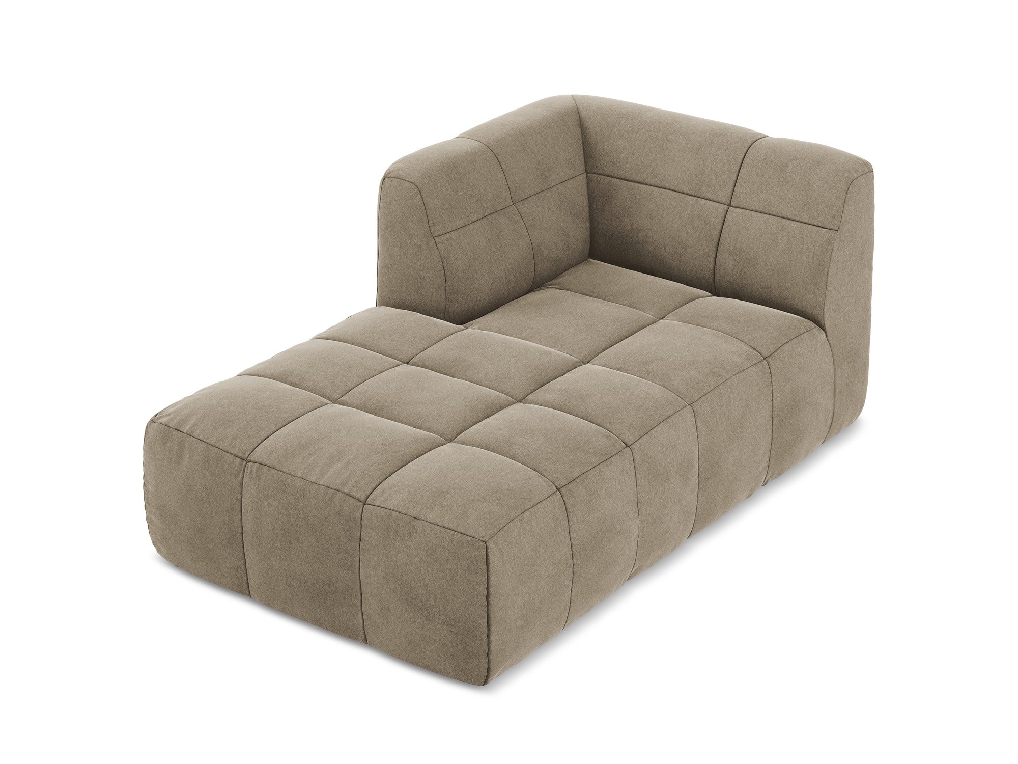 Left-facing velvet chaise lounge ALOHA beige