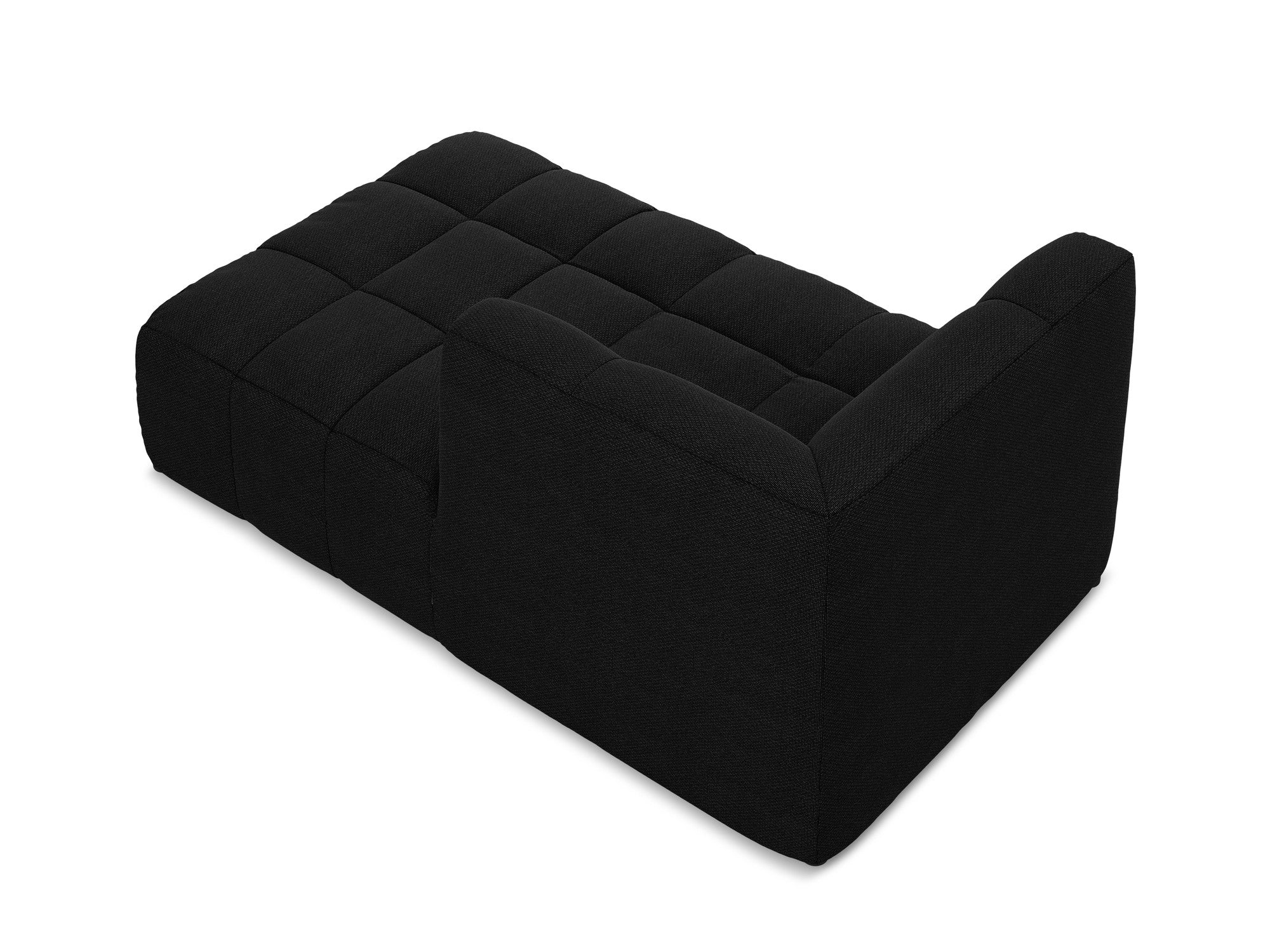 Right-facing ALOHA chaise lounge in black boucle