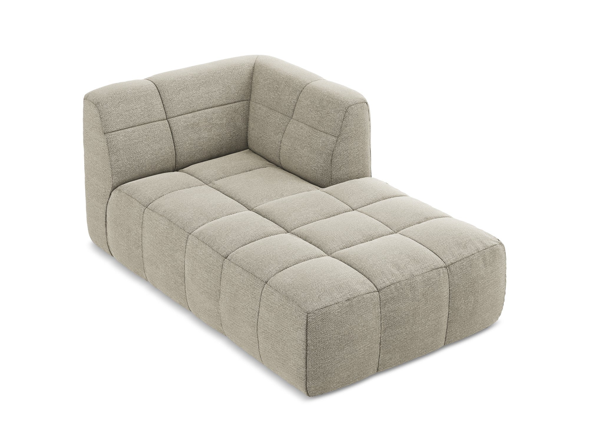 Right-facing ALOHA taupe boucle chaise longue