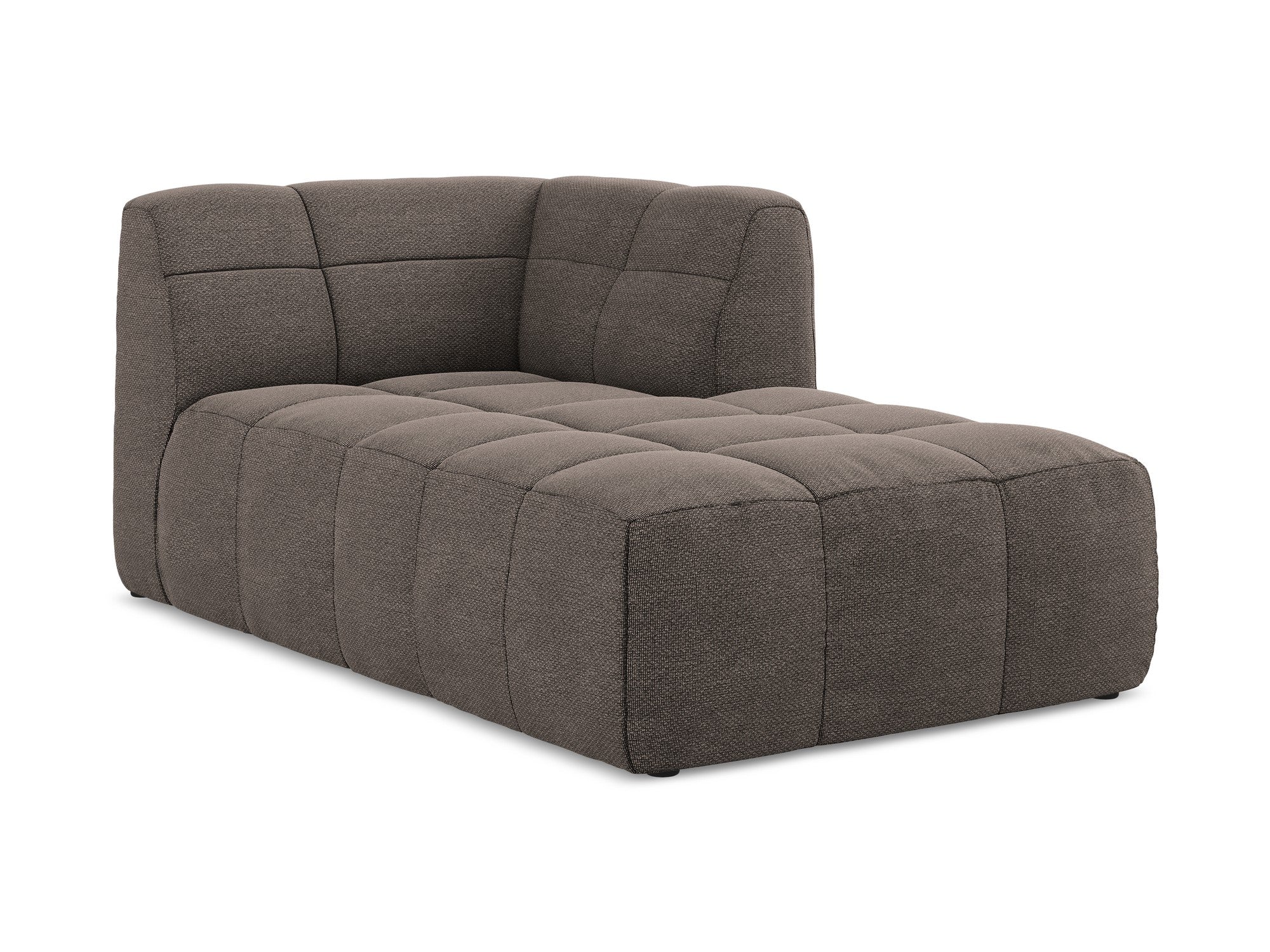 Right-facing ALOHA chocolate boucle chaise longue