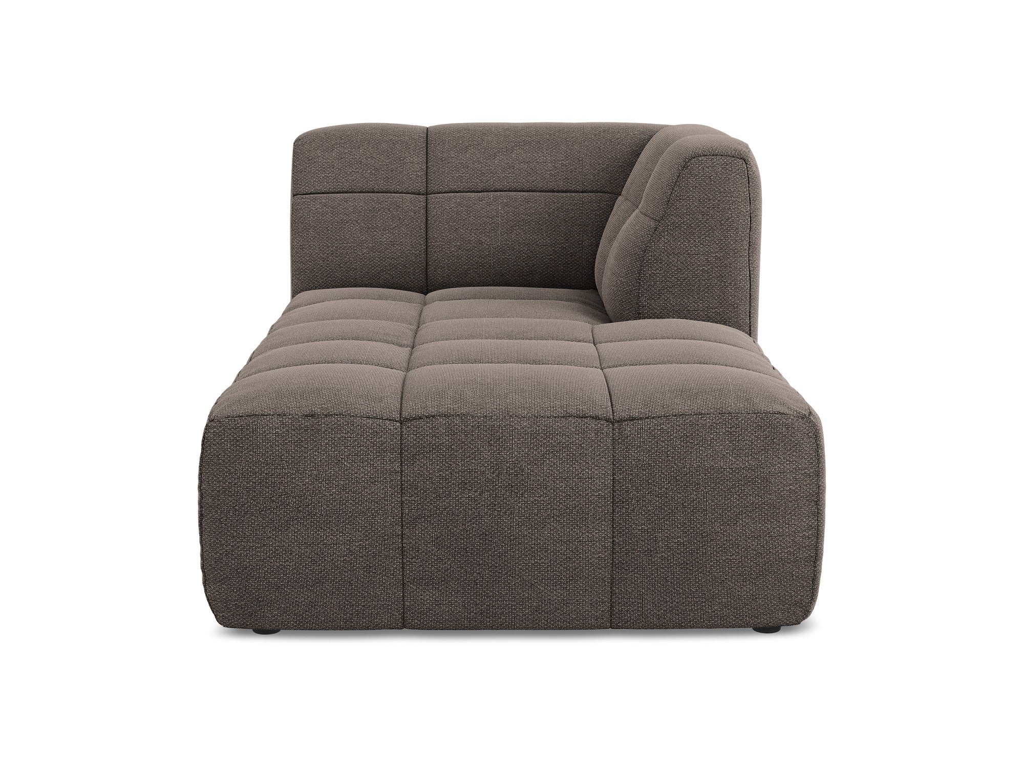 Right-facing ALOHA chocolate boucle chaise longue