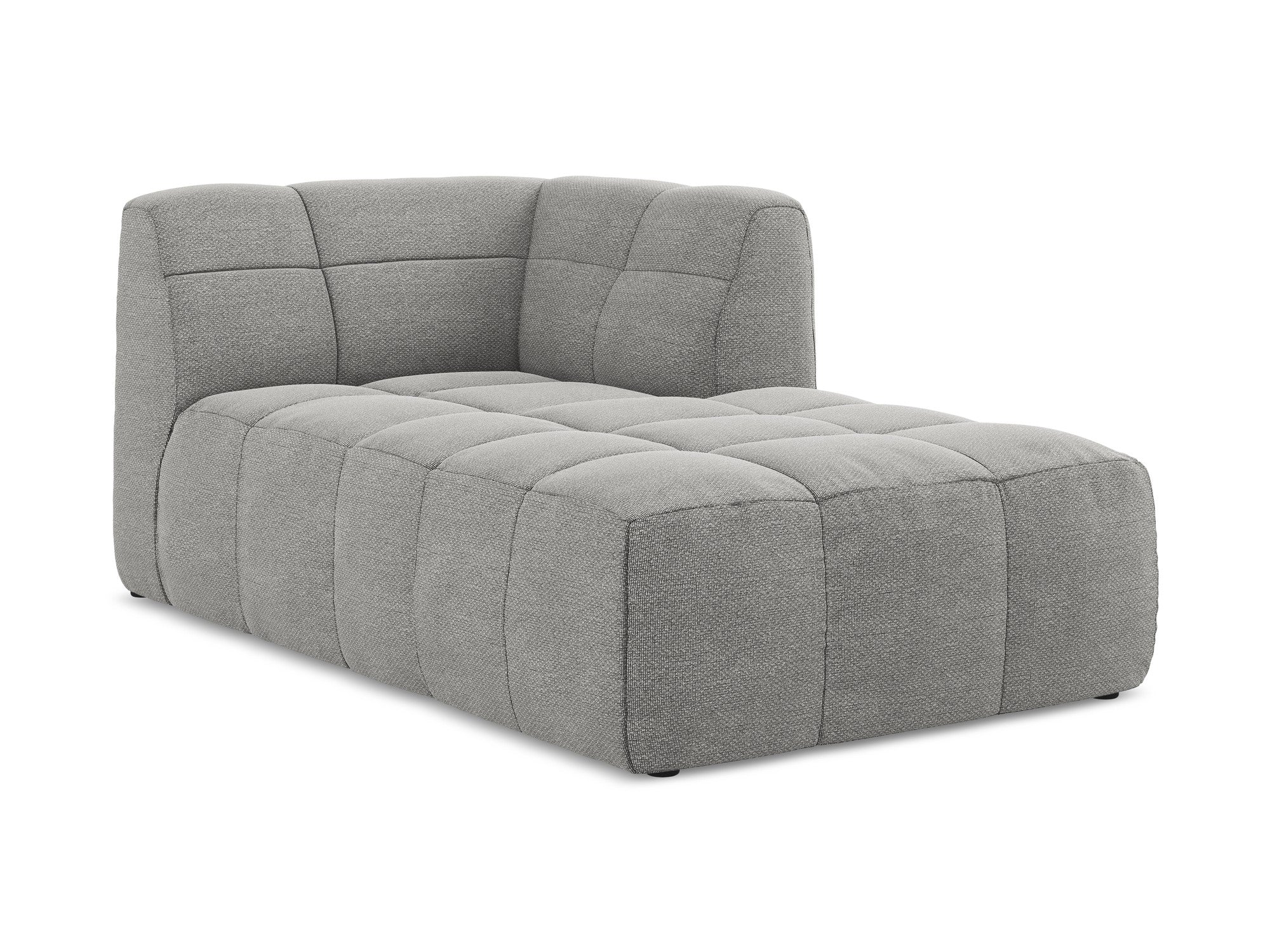 Right-facing ALOHA light gray boucle chaise longue