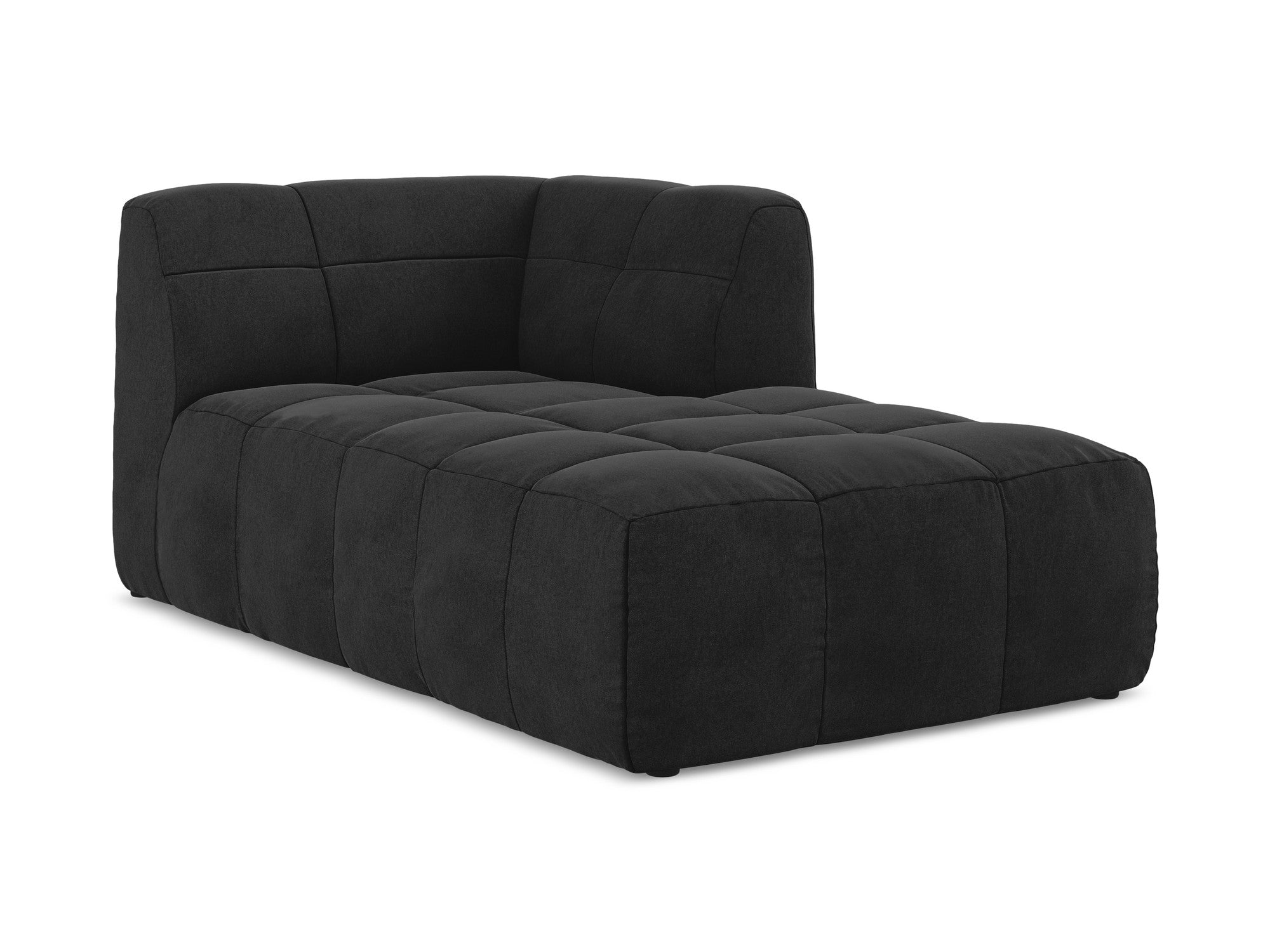 Right-facing velvet chaise lounge ALOHA black