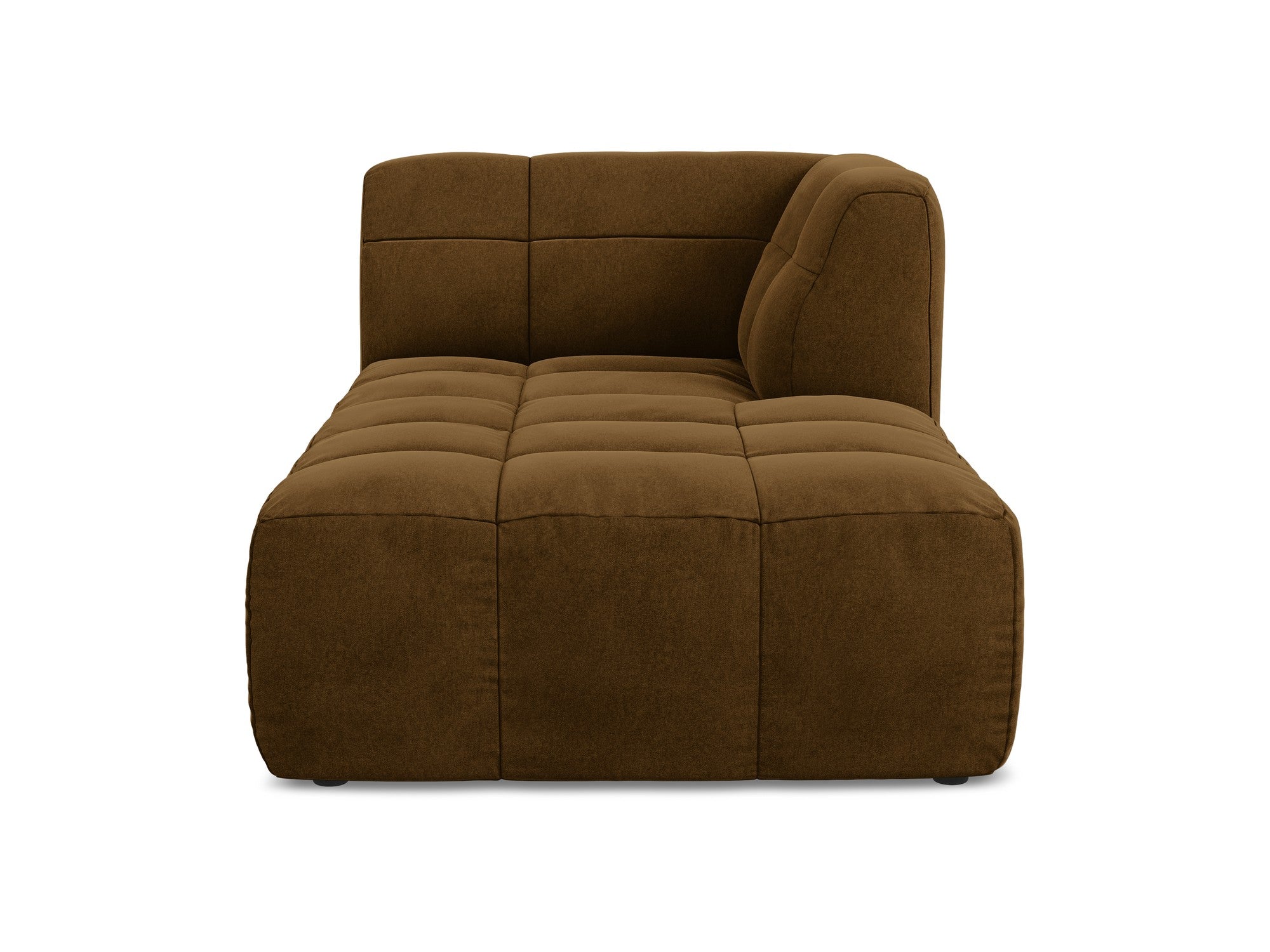 Right-facing velvet chaise lounge ALOHA mustard