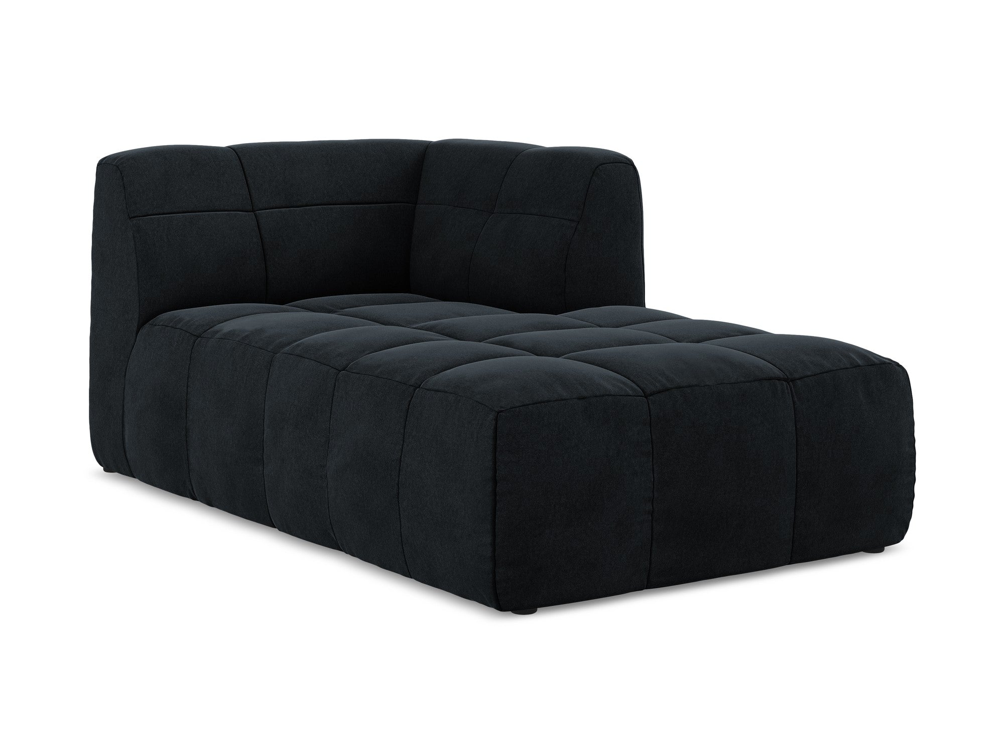 Right-facing velvet chaise lounge ALOHA royal blue