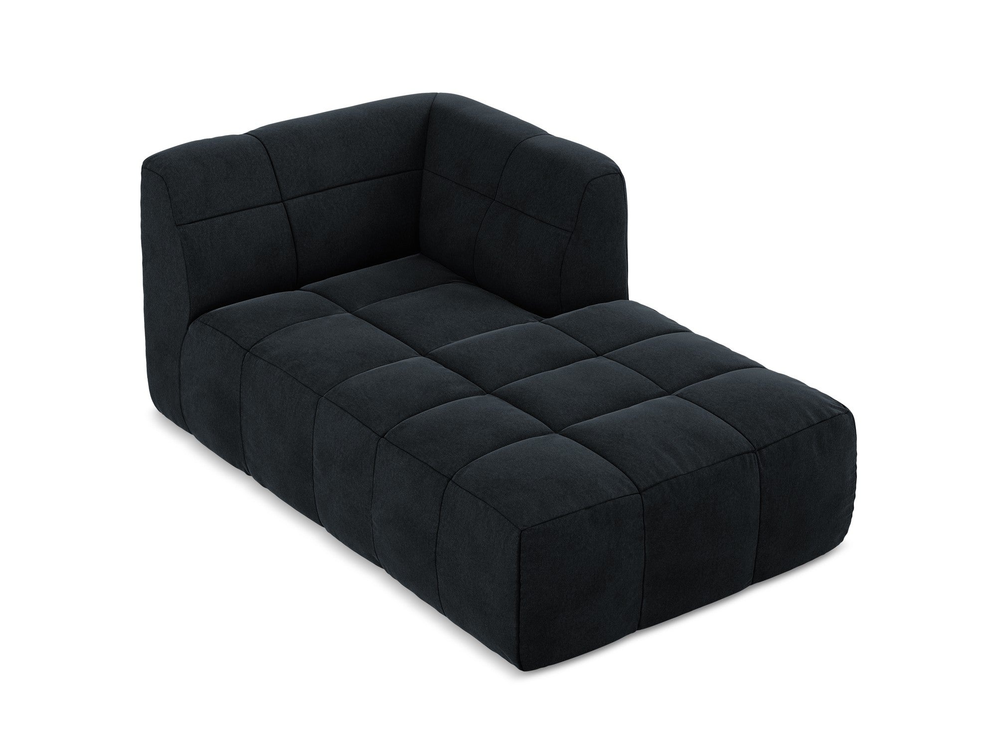 Right-facing velvet chaise lounge ALOHA royal blue