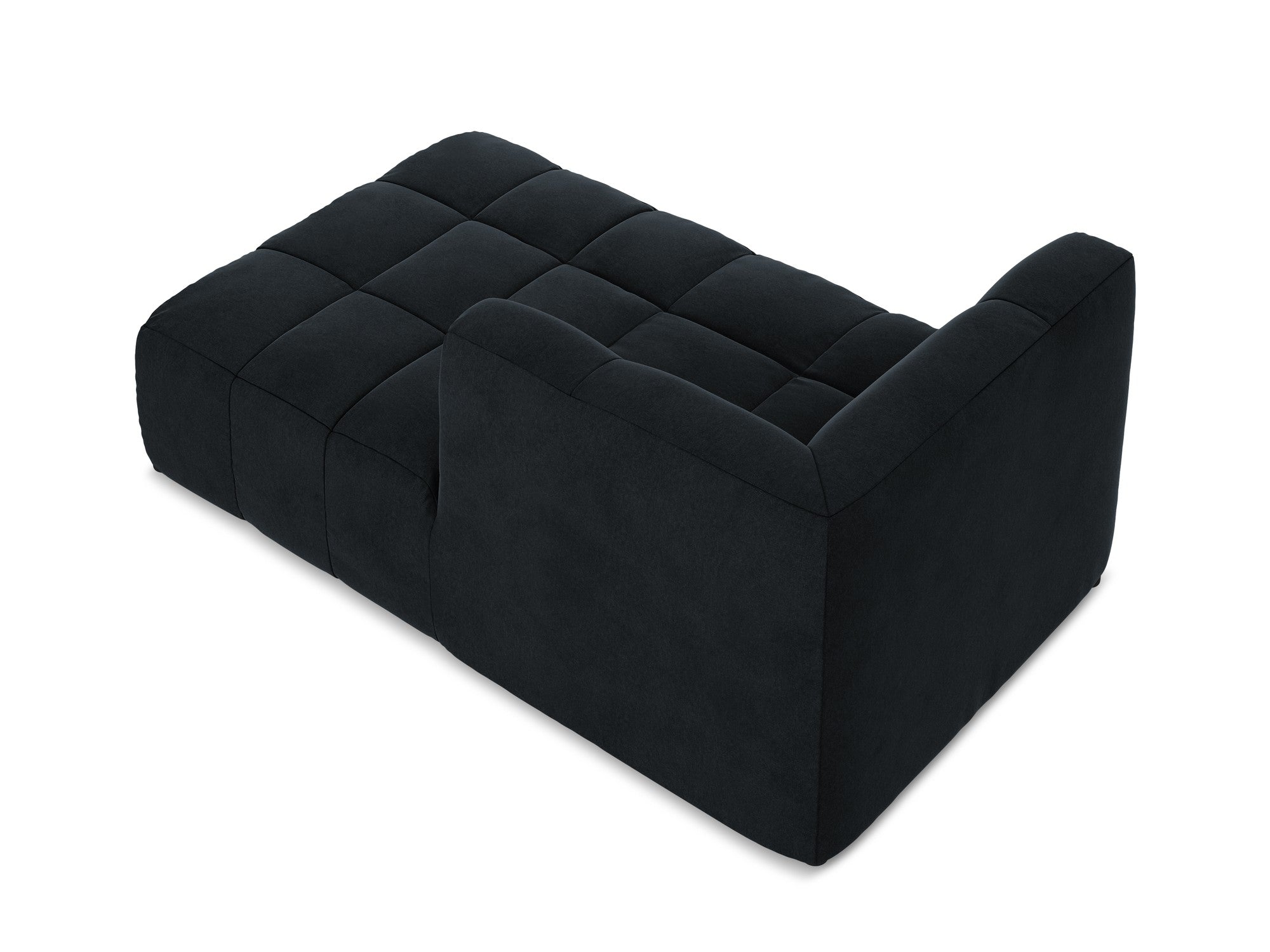 Right-facing velvet chaise lounge ALOHA royal blue