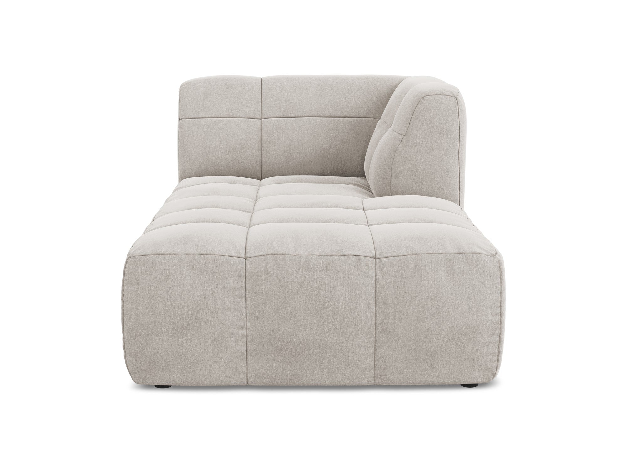 Right-facing velvet chaise lounge ALOHA light beige
