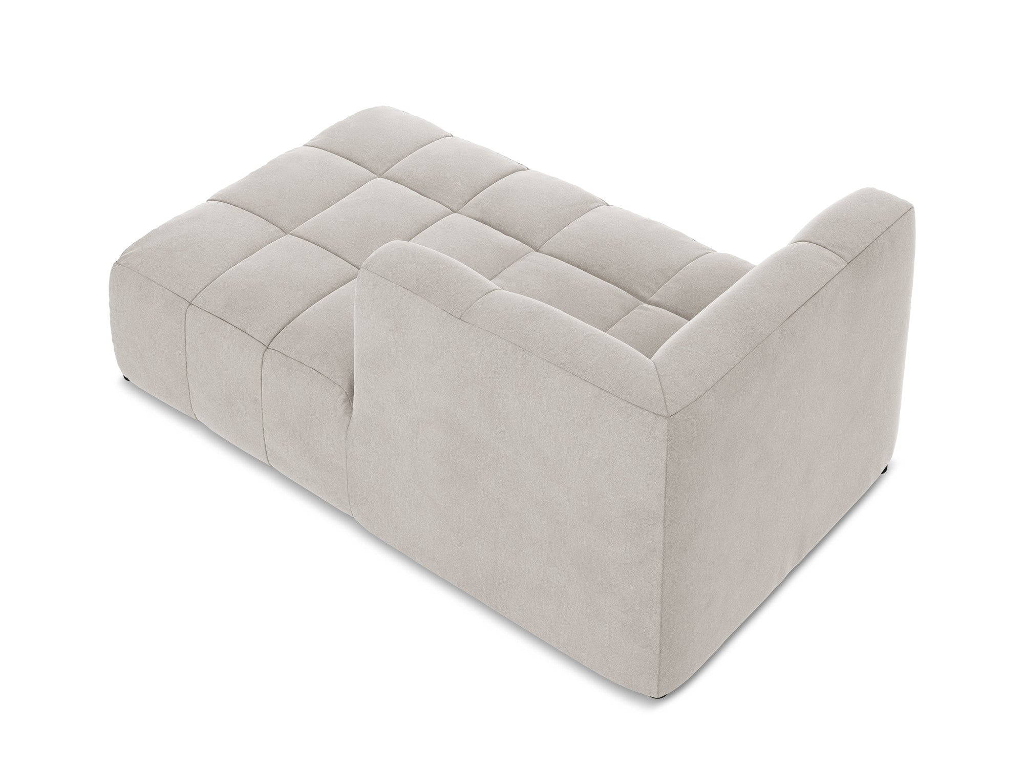 Right-facing velvet chaise lounge ALOHA light beige
