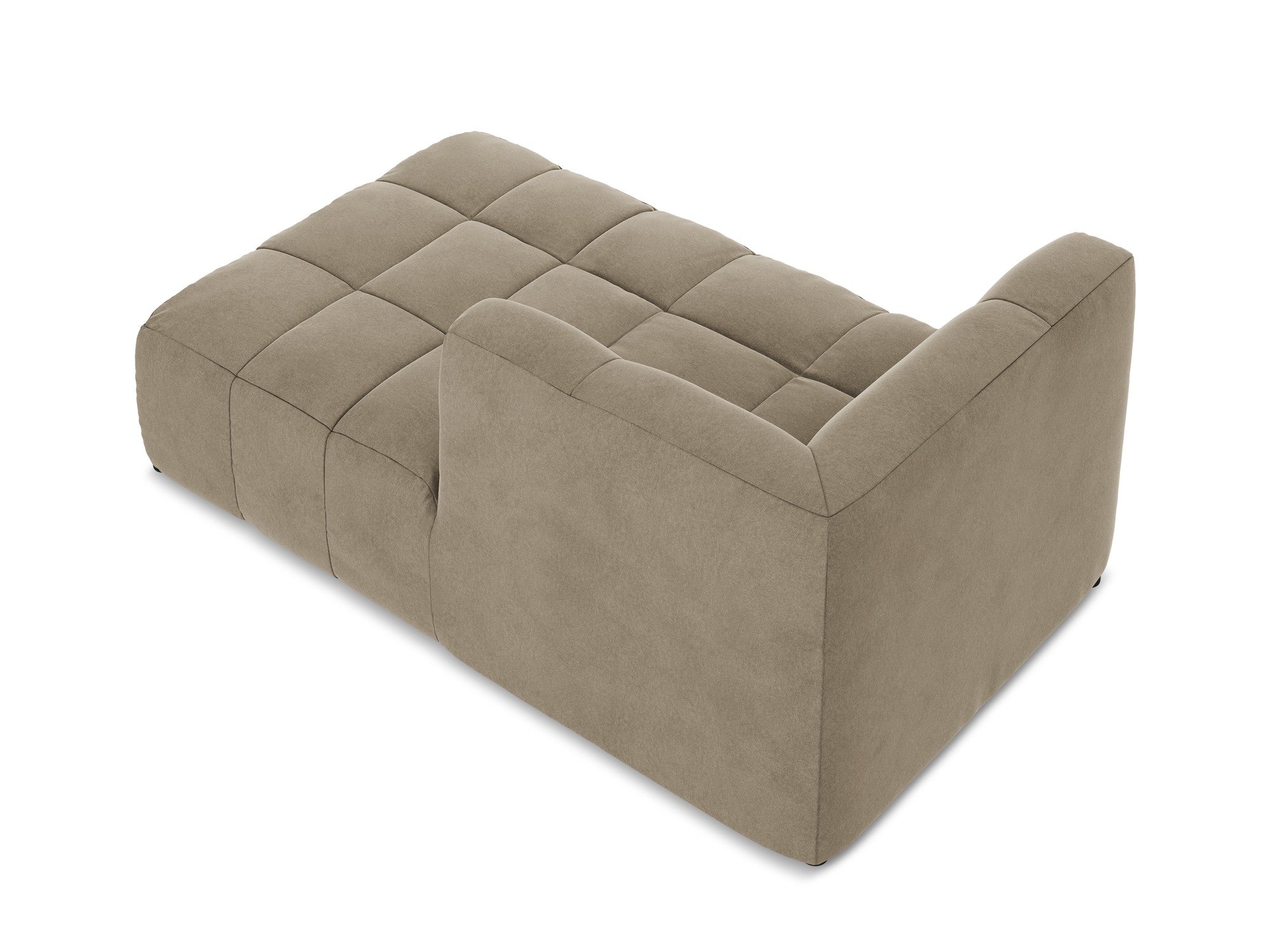 Right-facing velvet chaise lounge ALOHA beige
