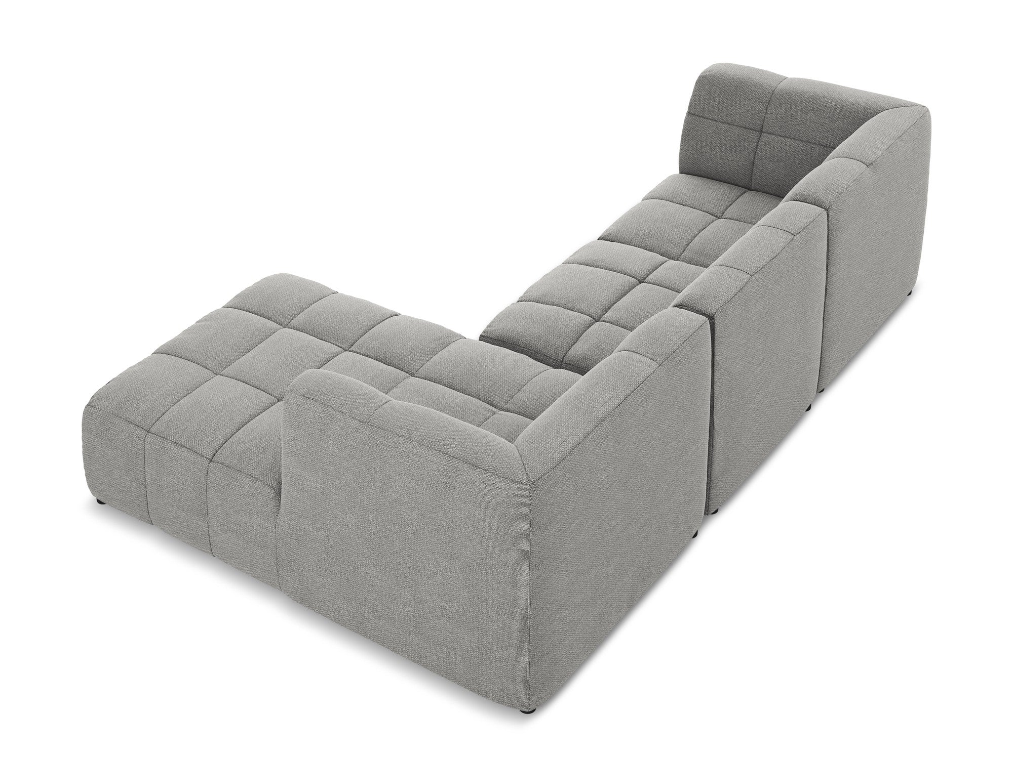 Right-facing modular sofa 3-seater ALOHA light gray boucle