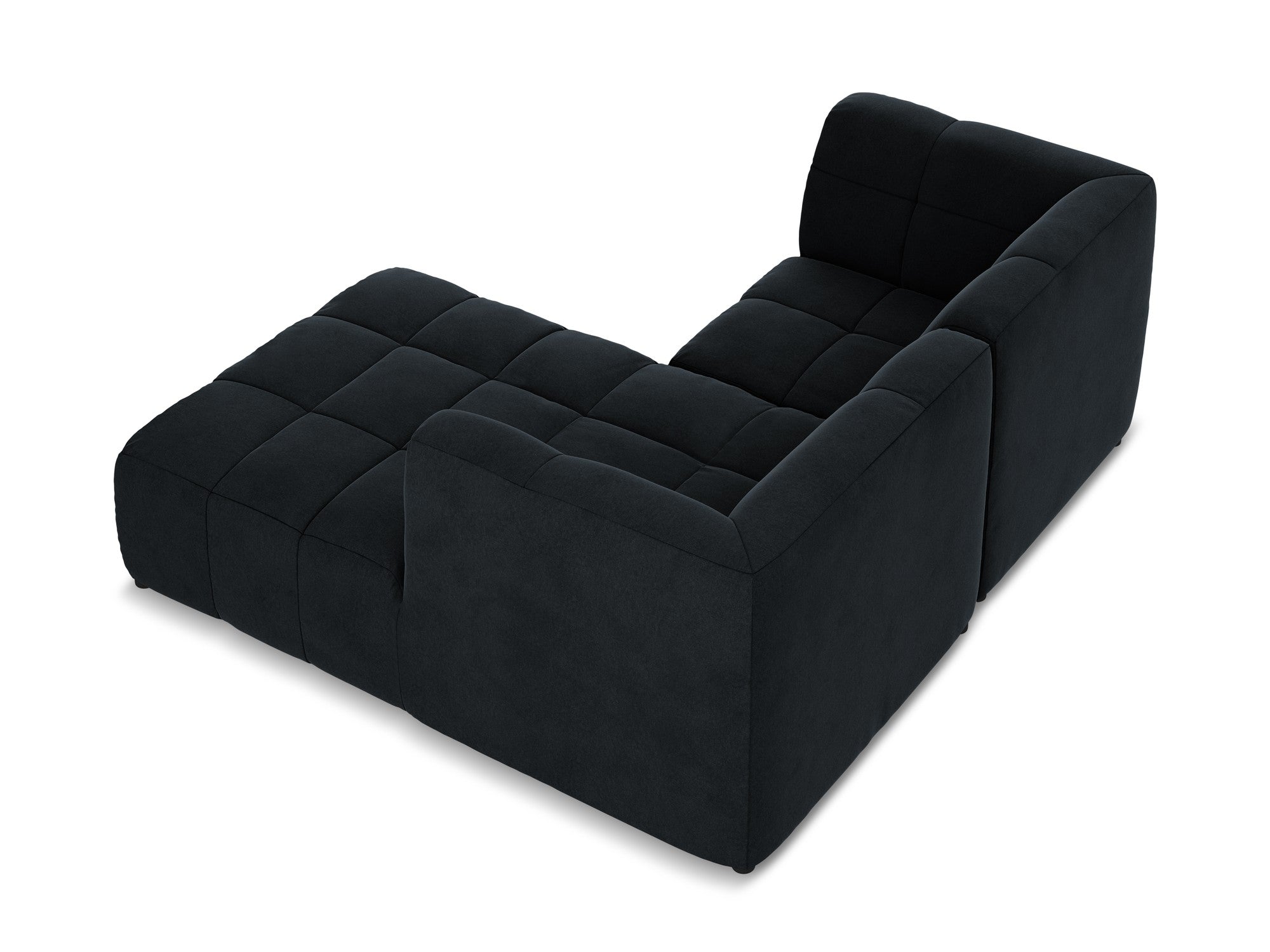 Right-facing velvet modular sofa for 2 people ALOHA in royal blue