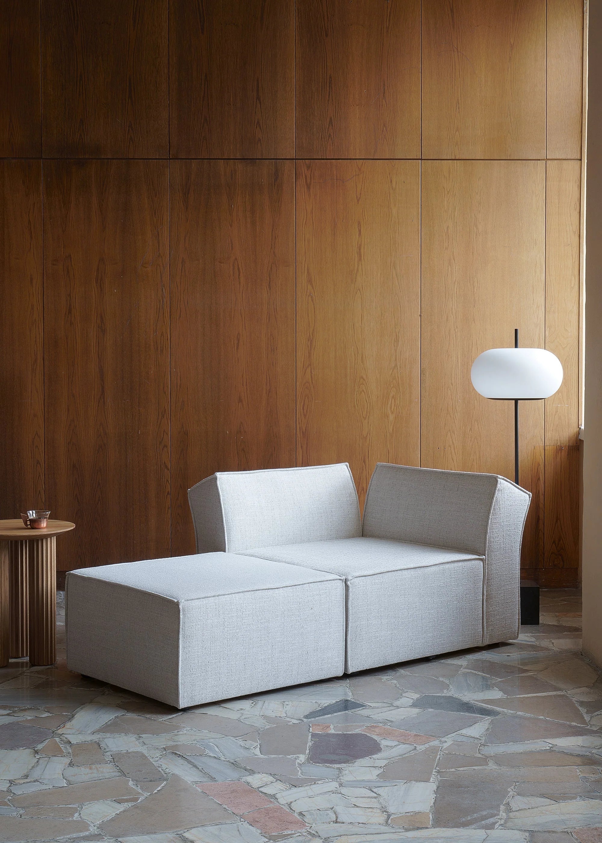 ANDO modular sofa - right-side module brown boucle