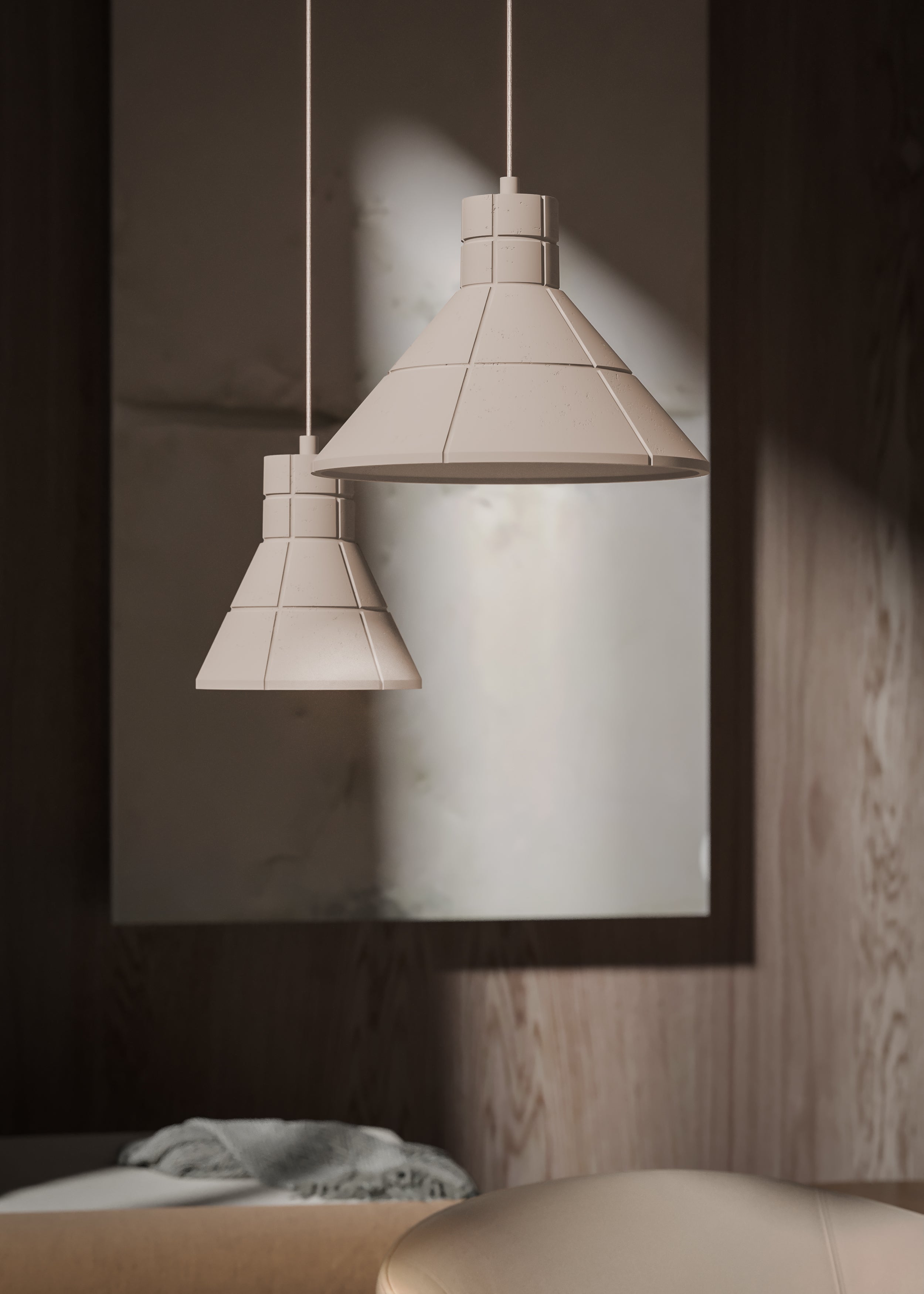 FLARED COST pendant lamp synthetic gypsum