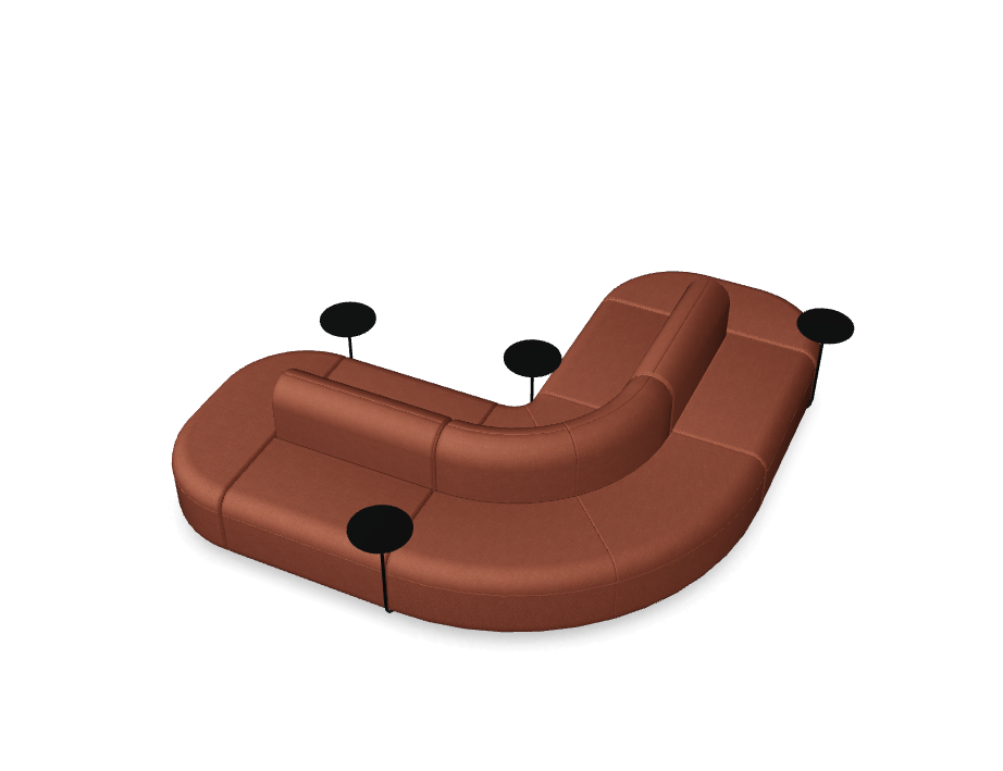 6-Modul-Ecksofa Doppelpolsterte Artico