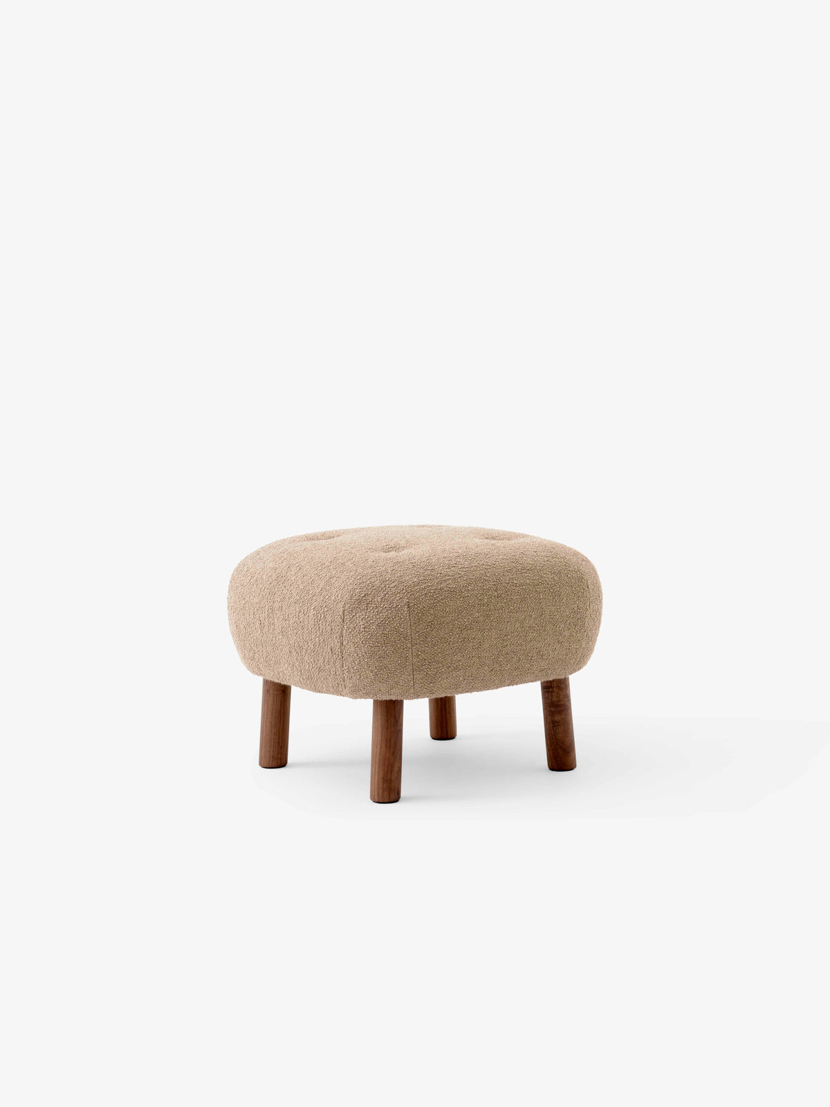 Upholstered footrest ATD1 with a walnut base