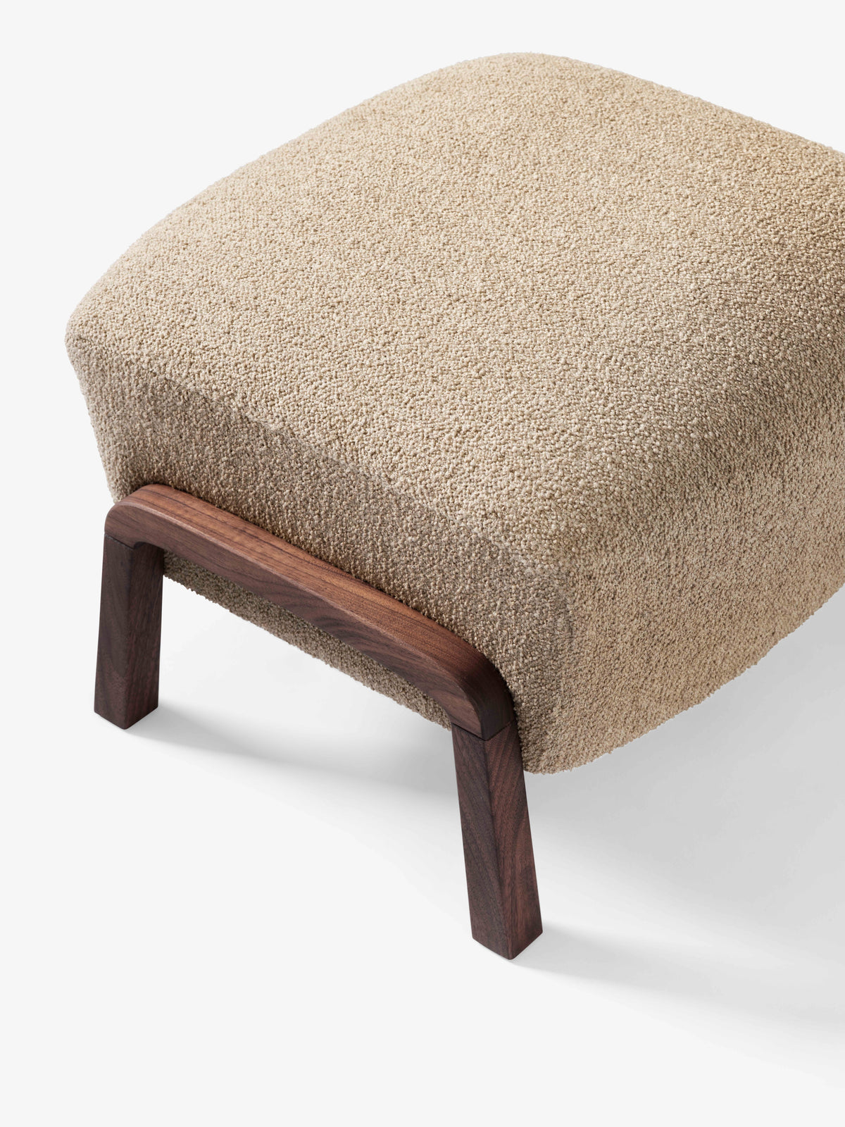 Upholstered WULFF ATD3 Footstool with Walnut Base