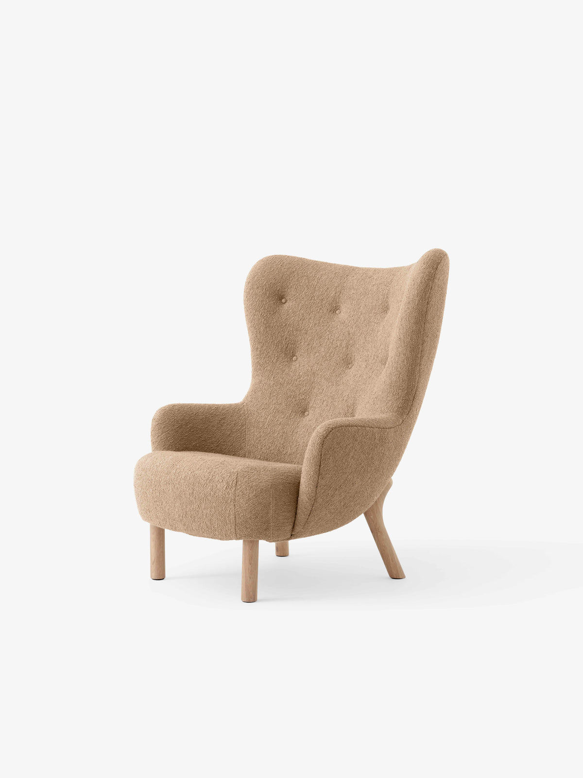 PETRA VB3 upholstered armchair with an oak base