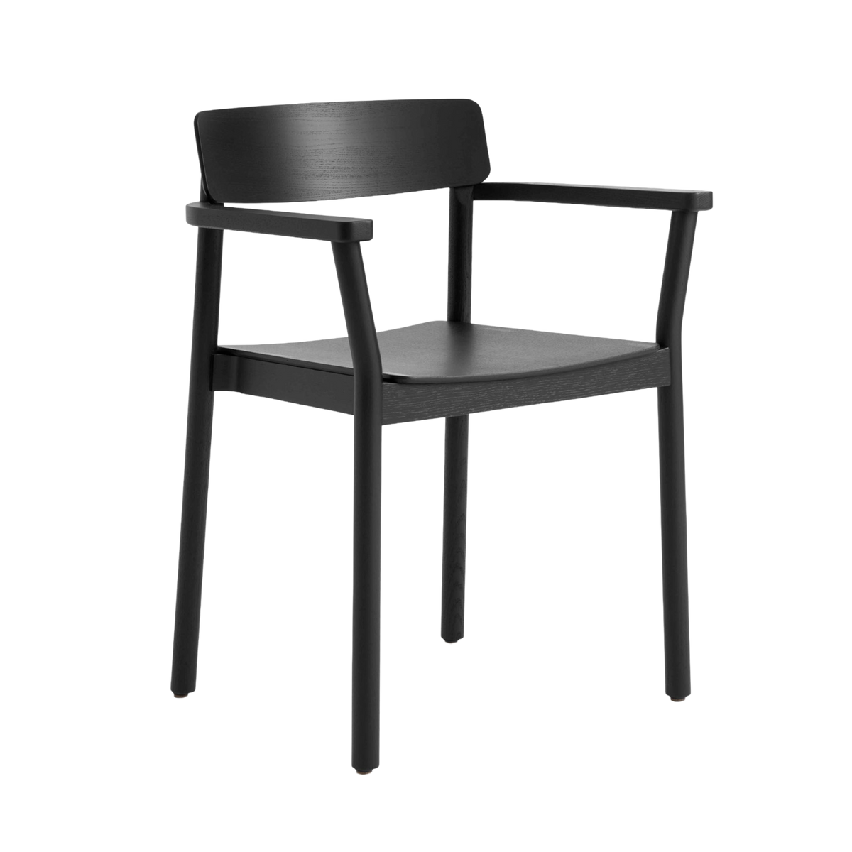 BETTY TK10 Armchair with Armrests, Black Lacquered Ash