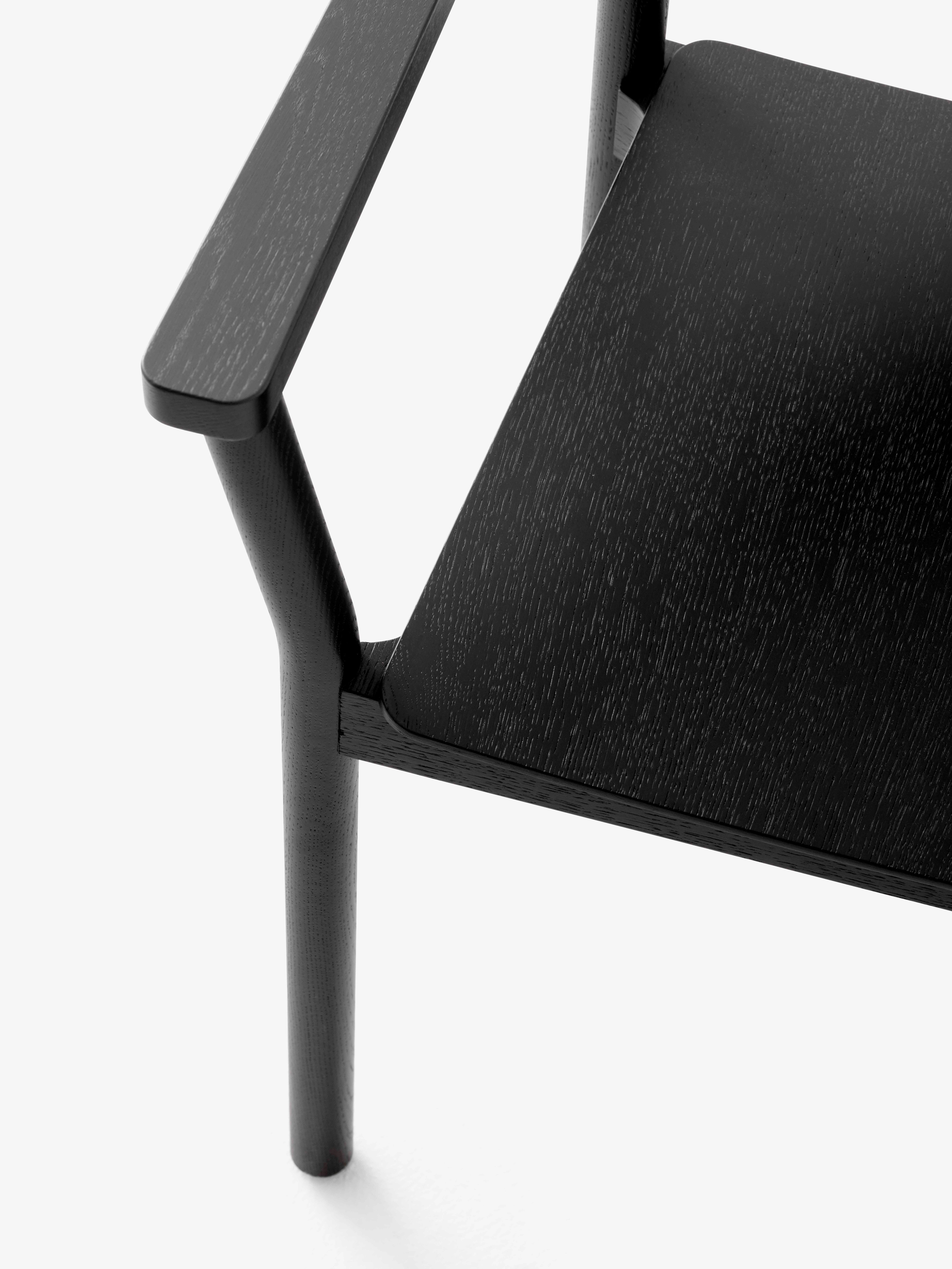 BETTY TK10 Armchair with Armrests, Black Lacquered Ash