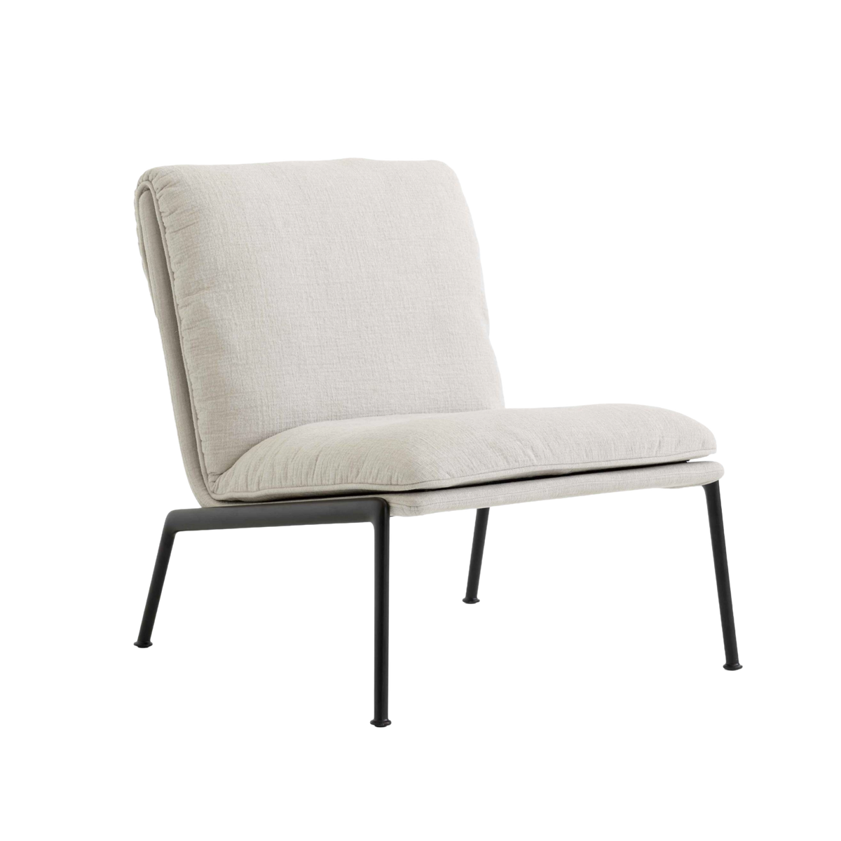 MUNO LN18 upholstered armchair with a black base