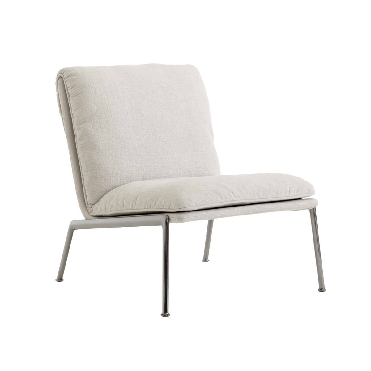 MUNO LN18 upholstered armchair with a dark aluminum base