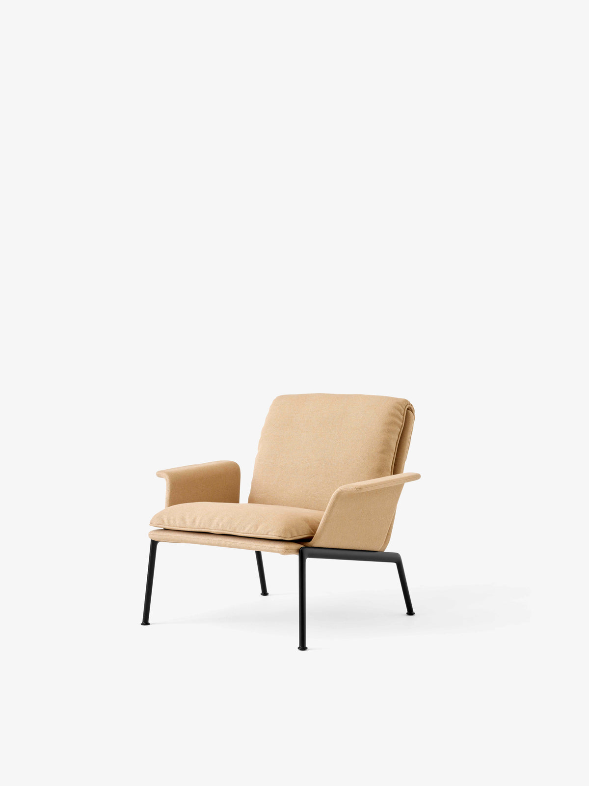 MUNO LN19 upholstered armchair with a black base