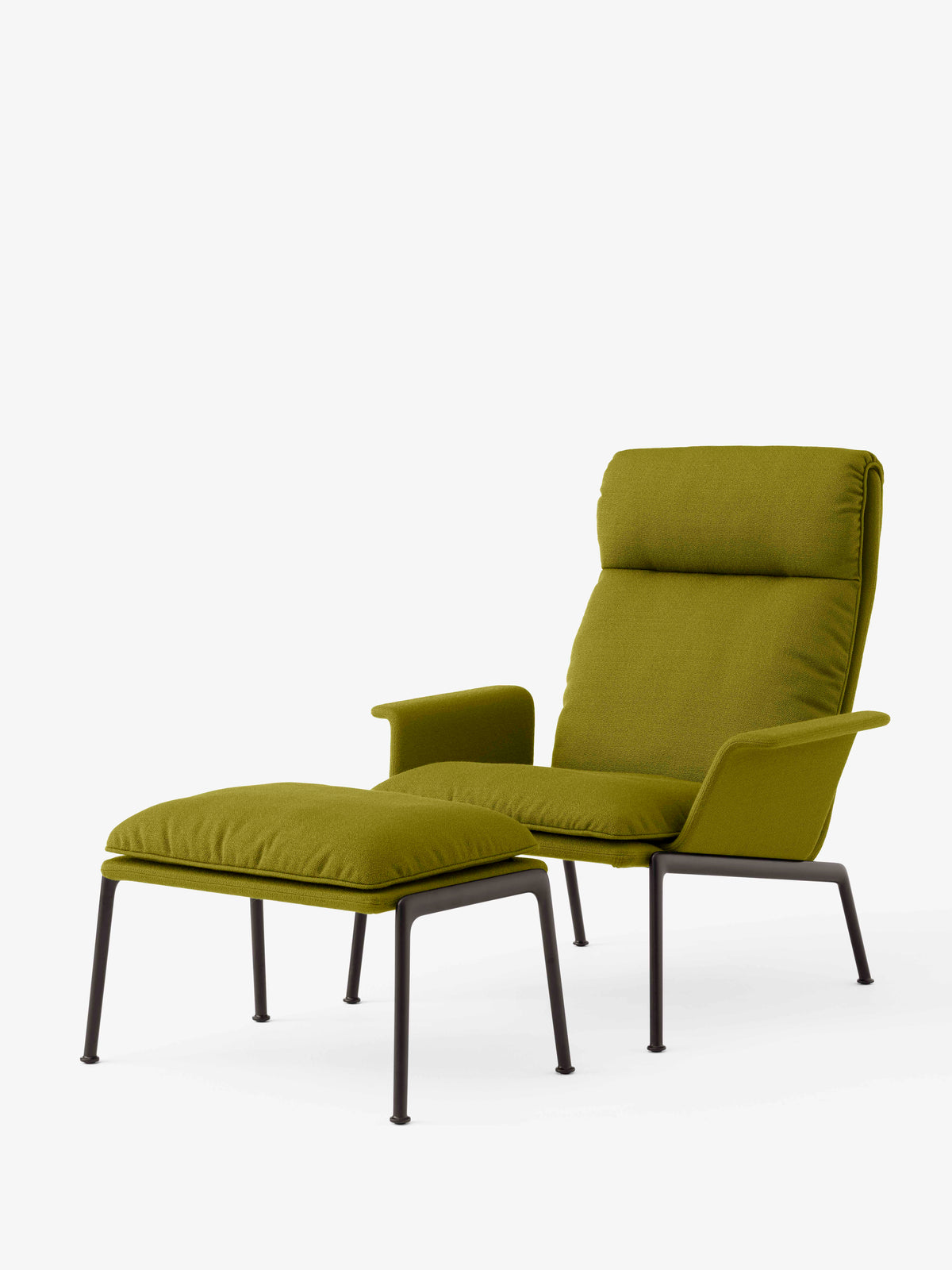 Upholstered MUNO LN20 footrest with a black base