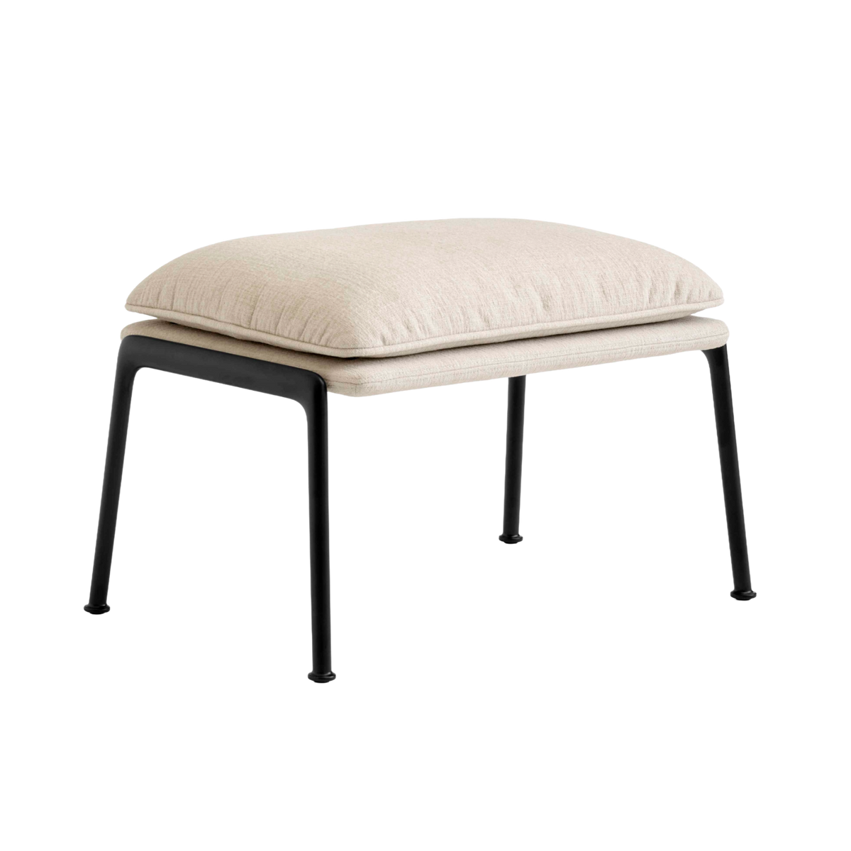 Upholstered MUNO LN20 footrest with a black base