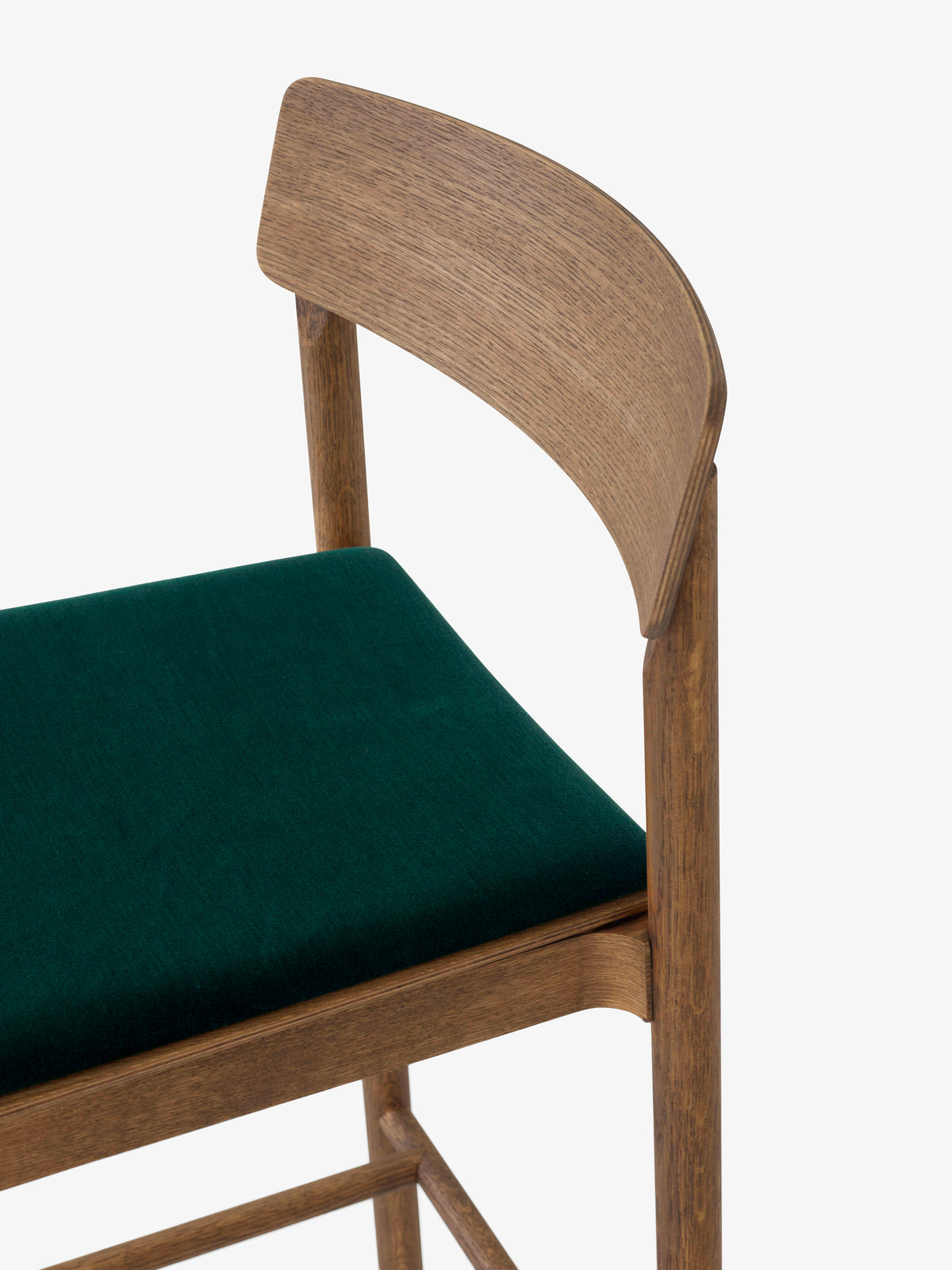 BETTY stool in smoked oiled oak with an upholstered seat