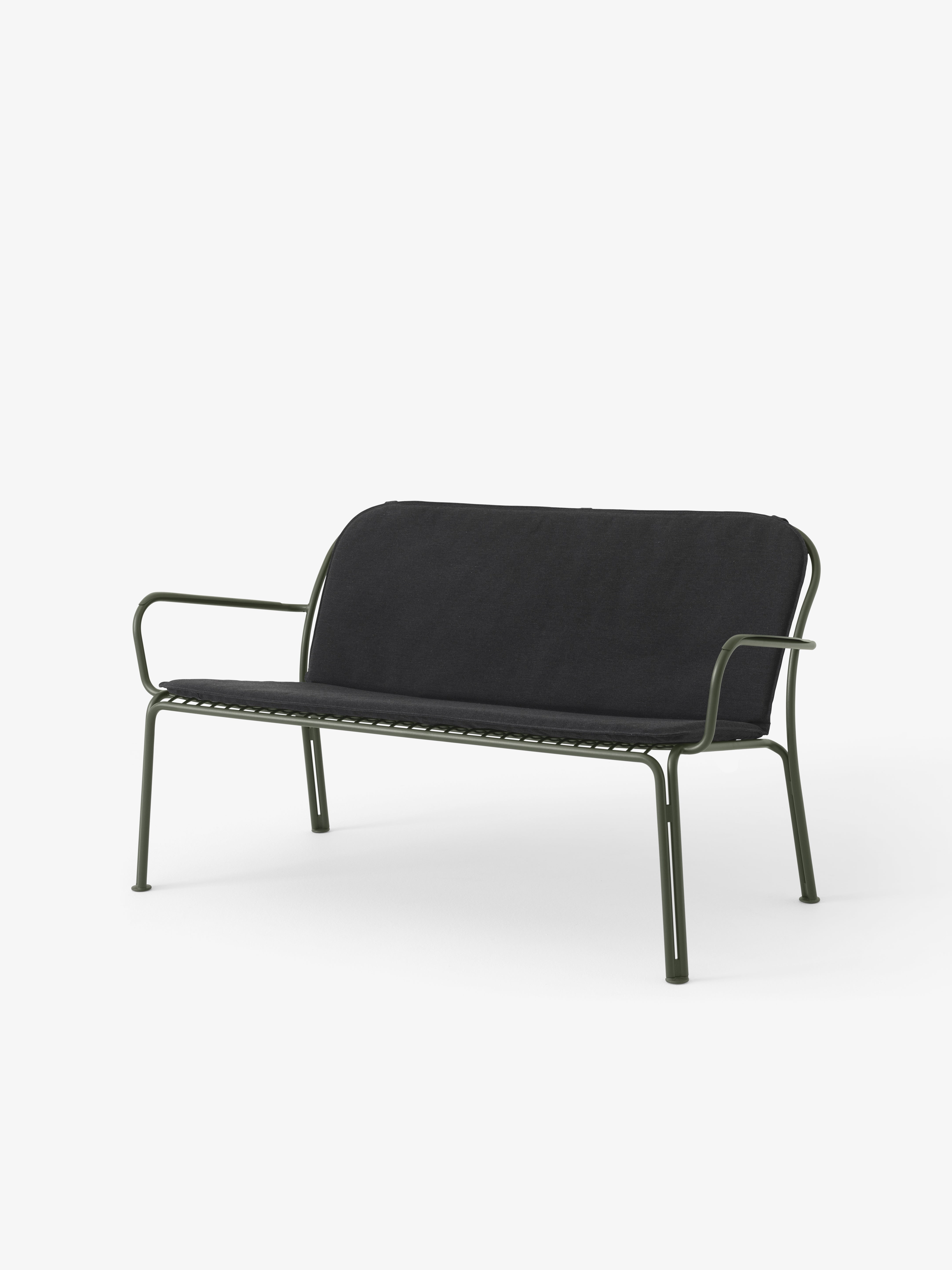THORVALD SC110 dark green outdoor bench with armrests
