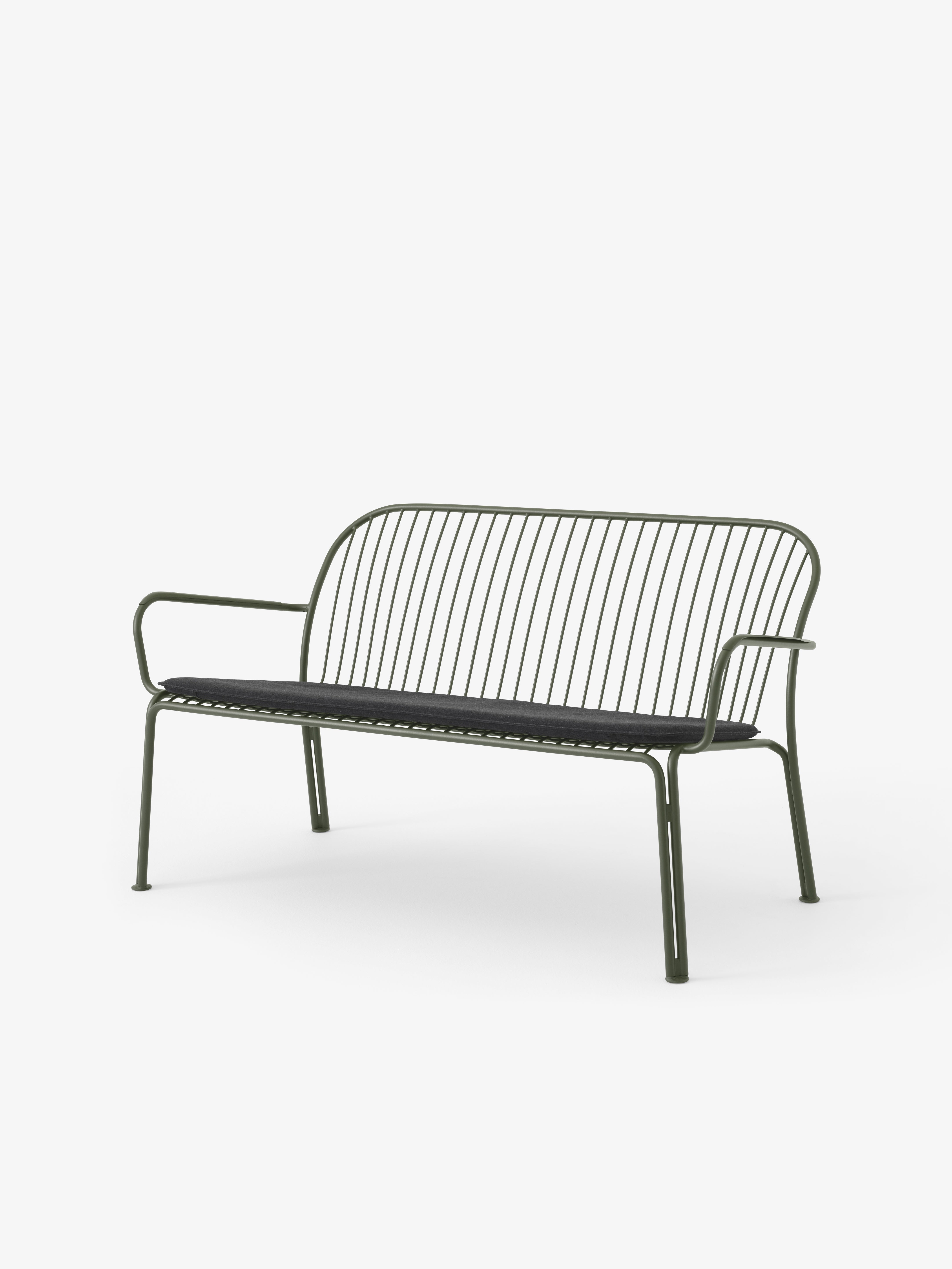 THORVALD SC110 dark green outdoor bench with armrests
