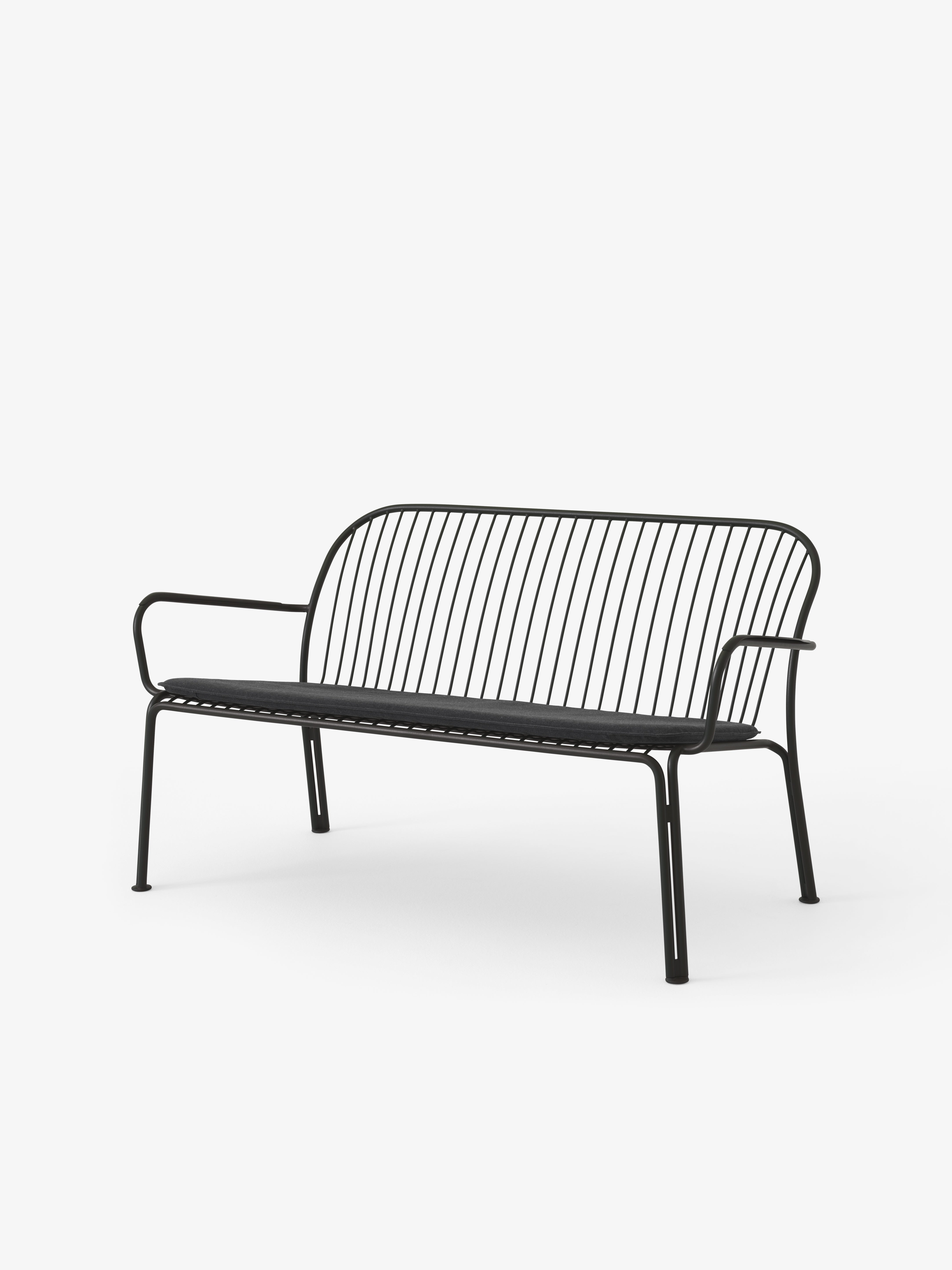 Outdoor bench with armrests THORVALD SC110 black