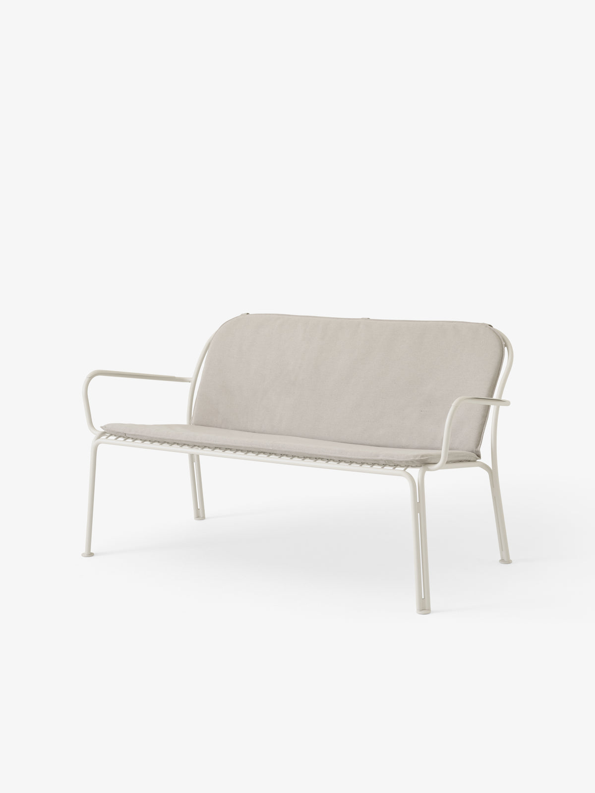 Outdoor bench with armrests THORVALD SC110 ivory