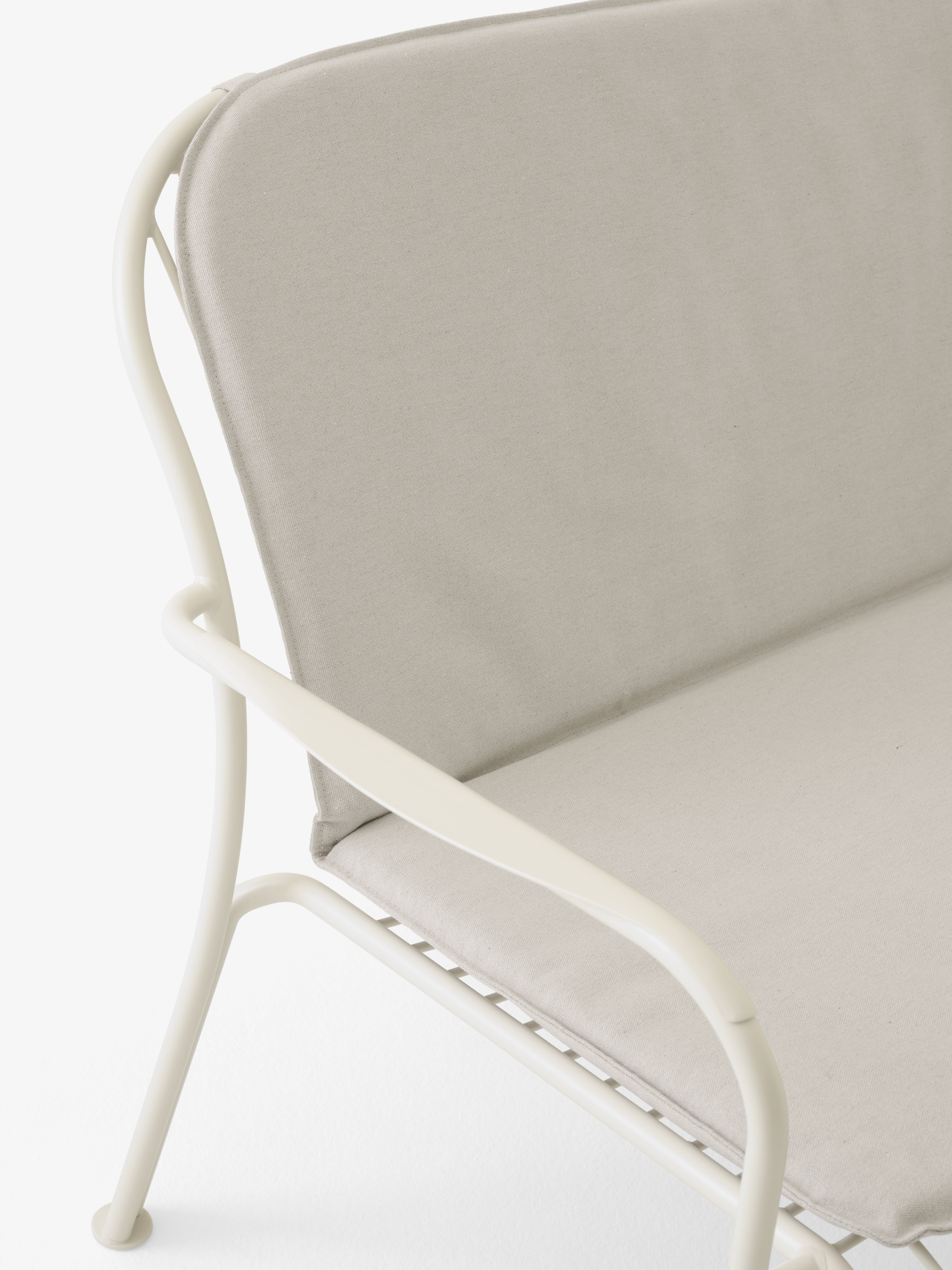 Outdoor bench with armrests THORVALD SC110 ivory